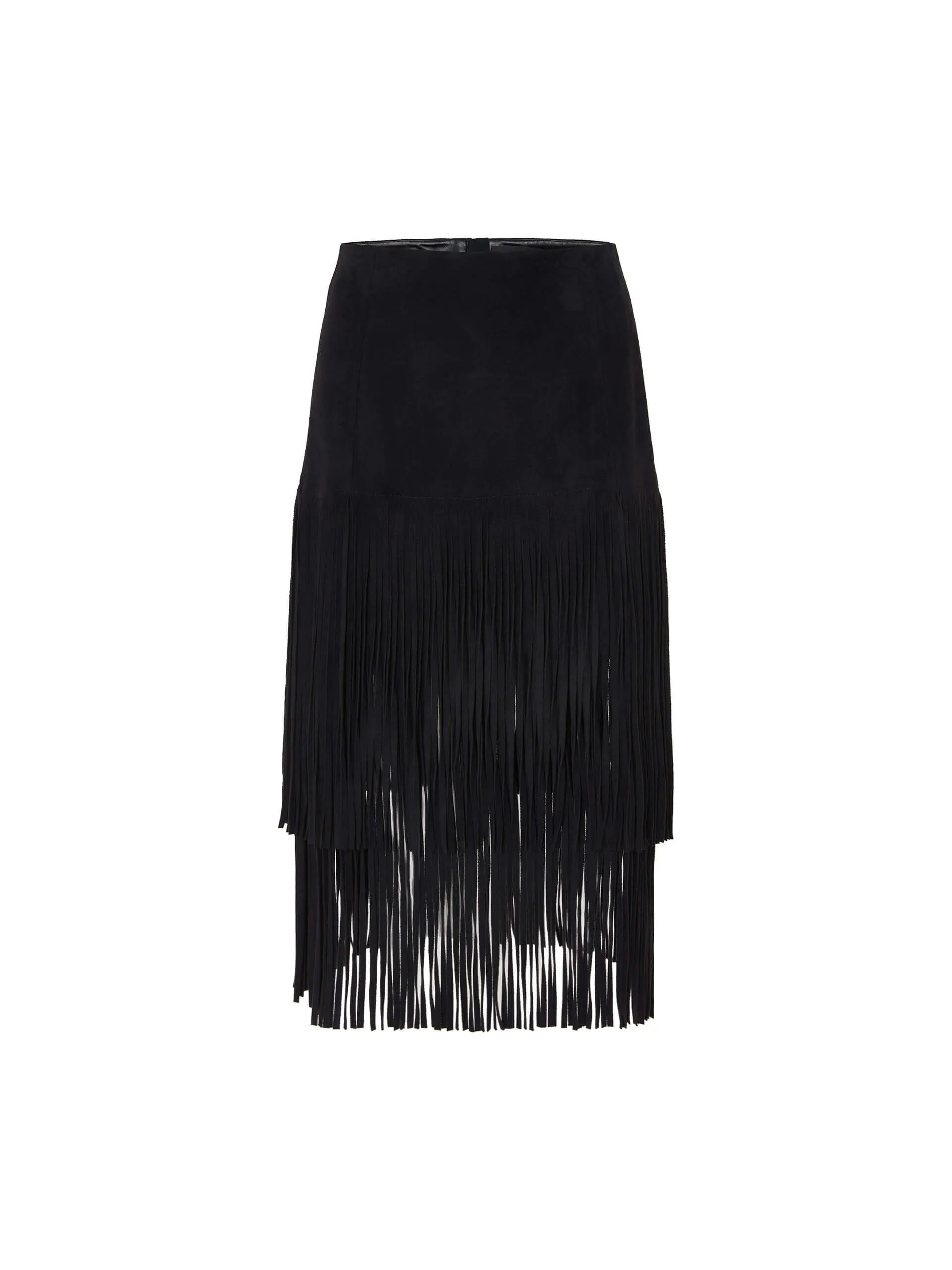 Fringed Detail Midi Skirt