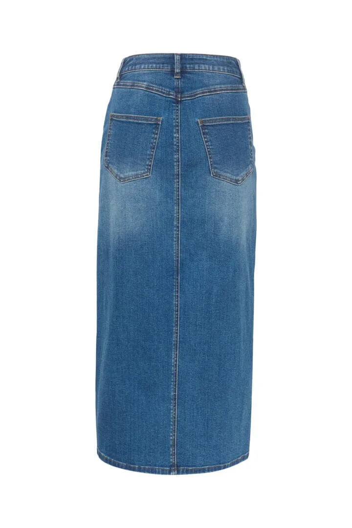 FRONT SLIT DENIM SKIRT