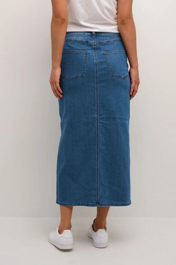 FRONT SLIT DENIM SKIRT