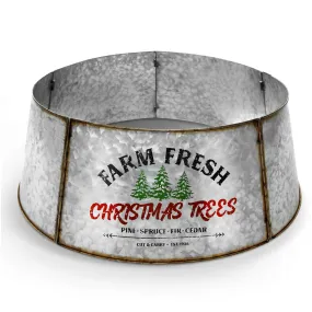 Galvanized Tree Collar - Large To Small Christmas Tree. Adjustable Metal Skirt, Christmas