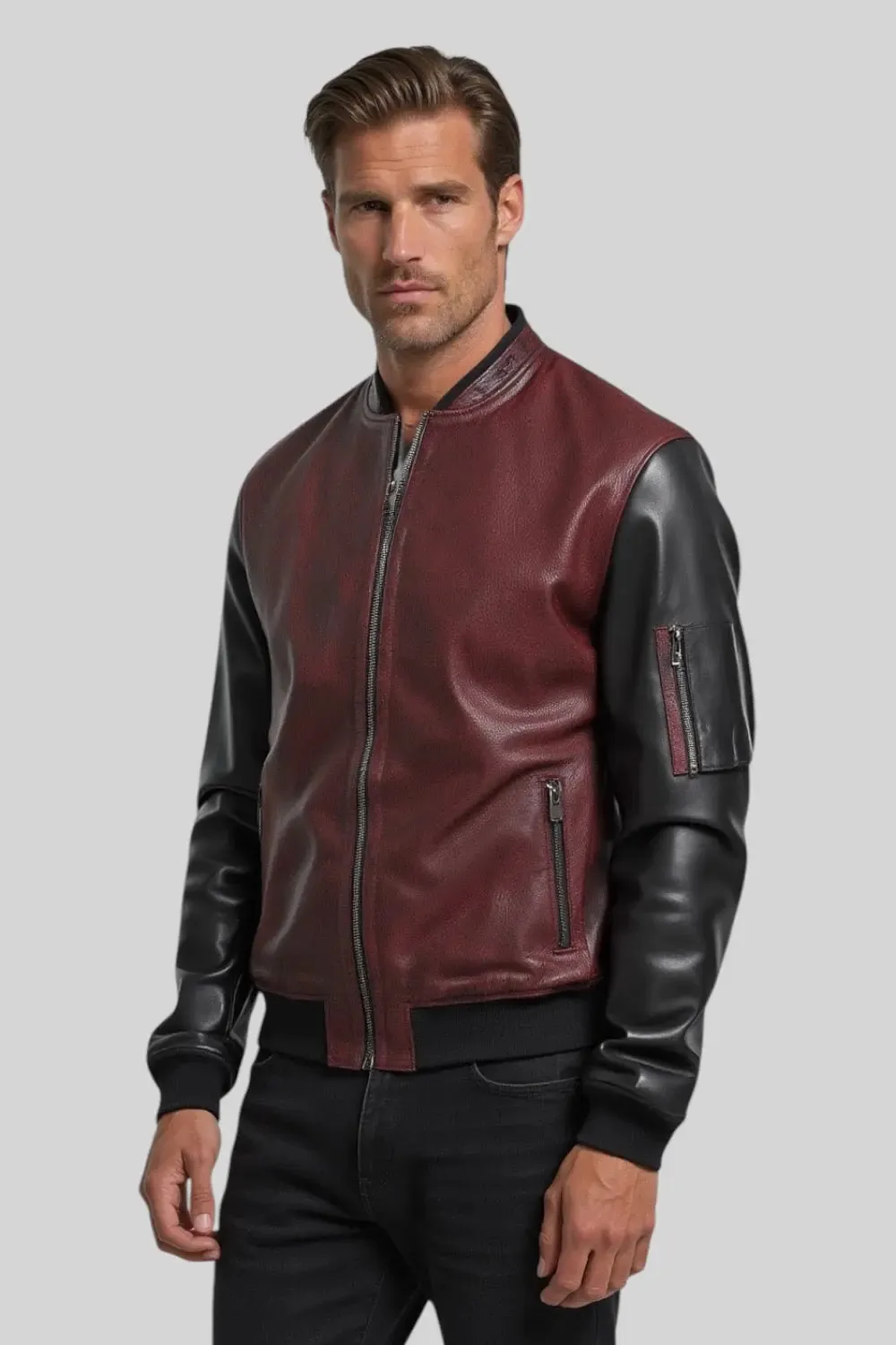 Gianni Leather Bomber Jacket