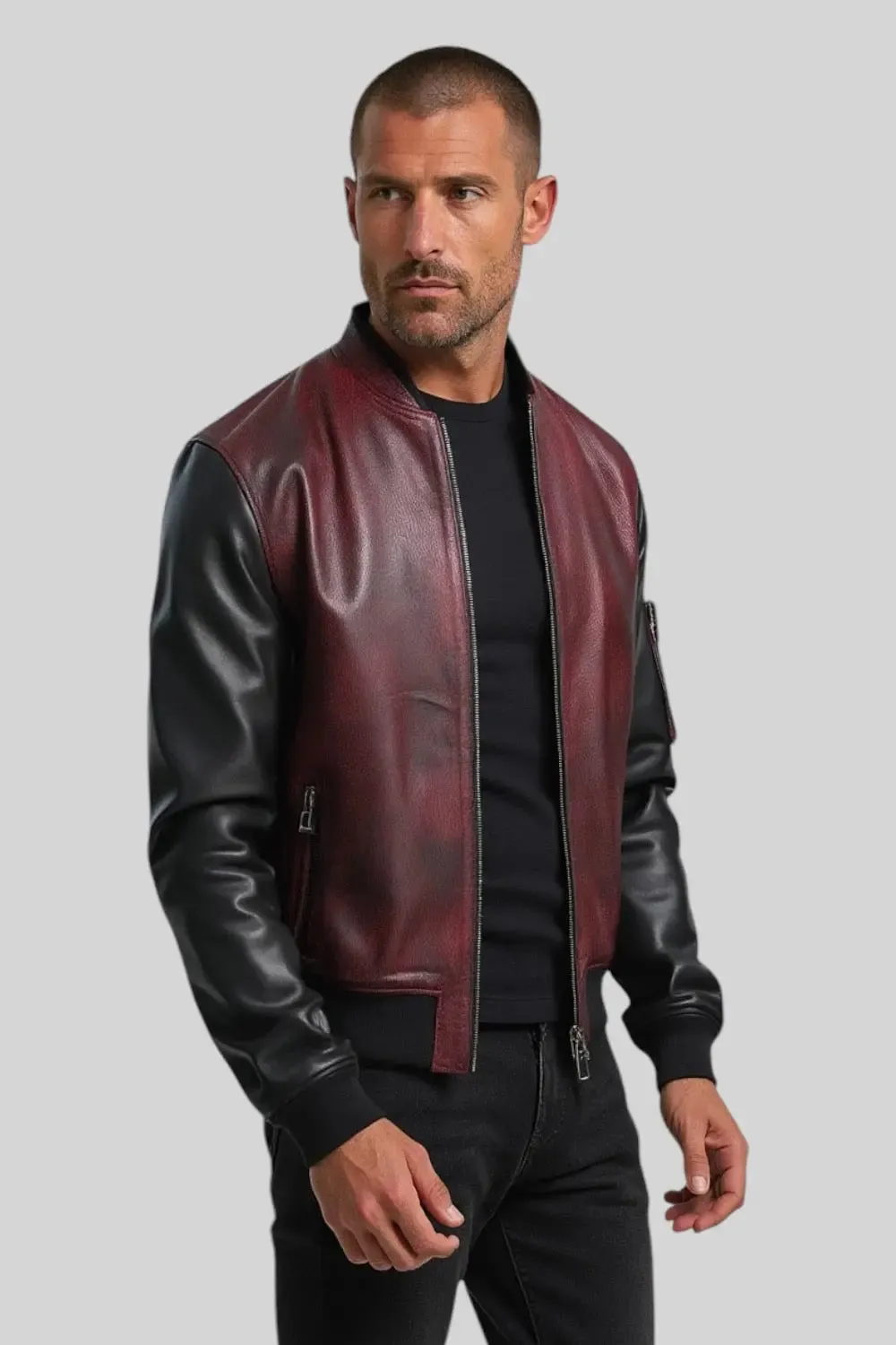 Gianni Leather Bomber Jacket