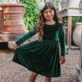 Girls Green Christmas Dress, Girls Holiday Outfits, Joy Dress for Girls