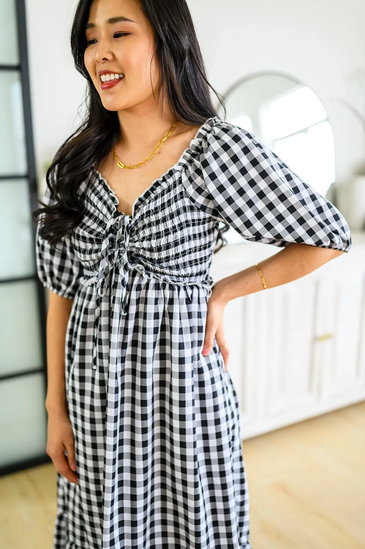 Greenville Gingham Midi Dress - Andree by Unit