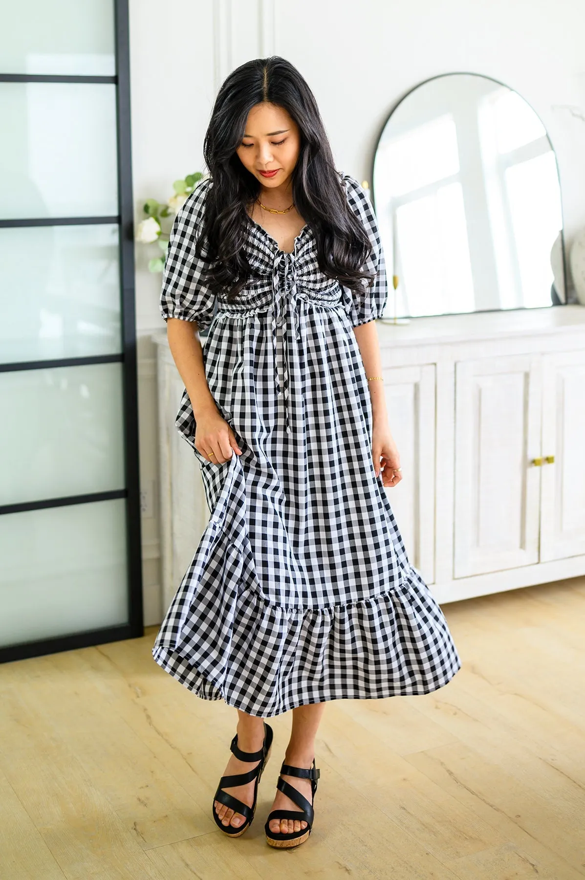 Greenville Gingham Midi Dress - Andree by Unit