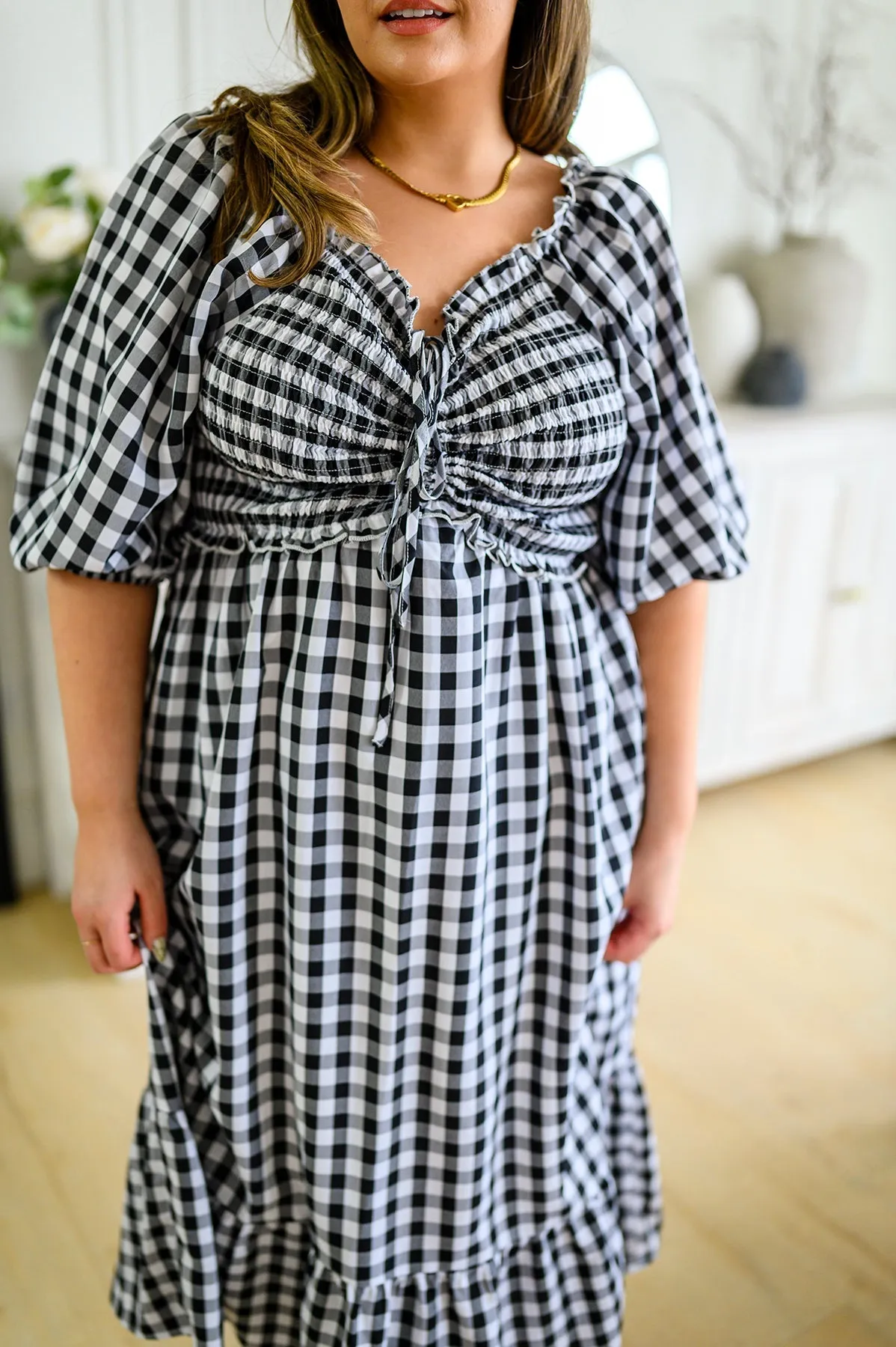 Greenville Gingham Midi Dress - Andree by Unit