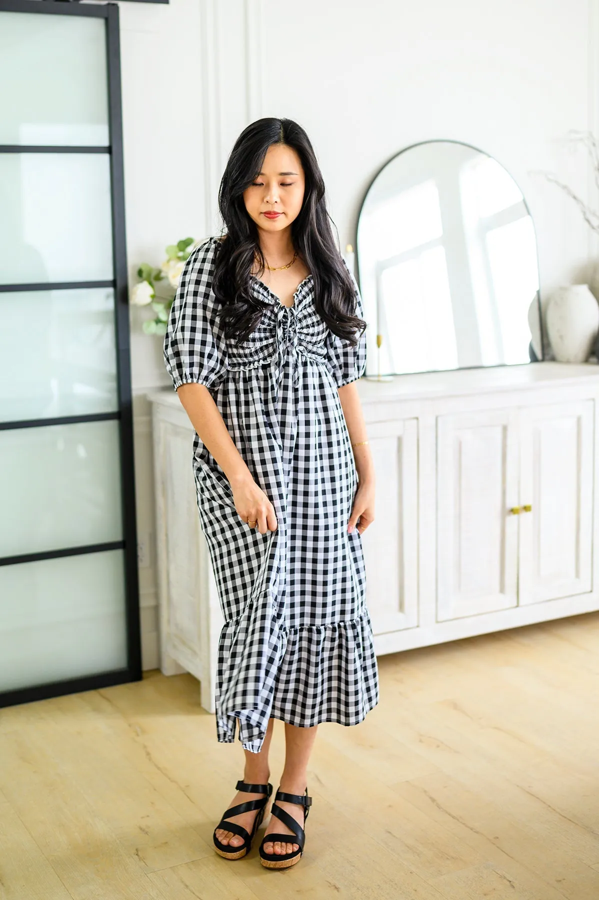 Greenville Gingham Midi Dress - Andree by Unit