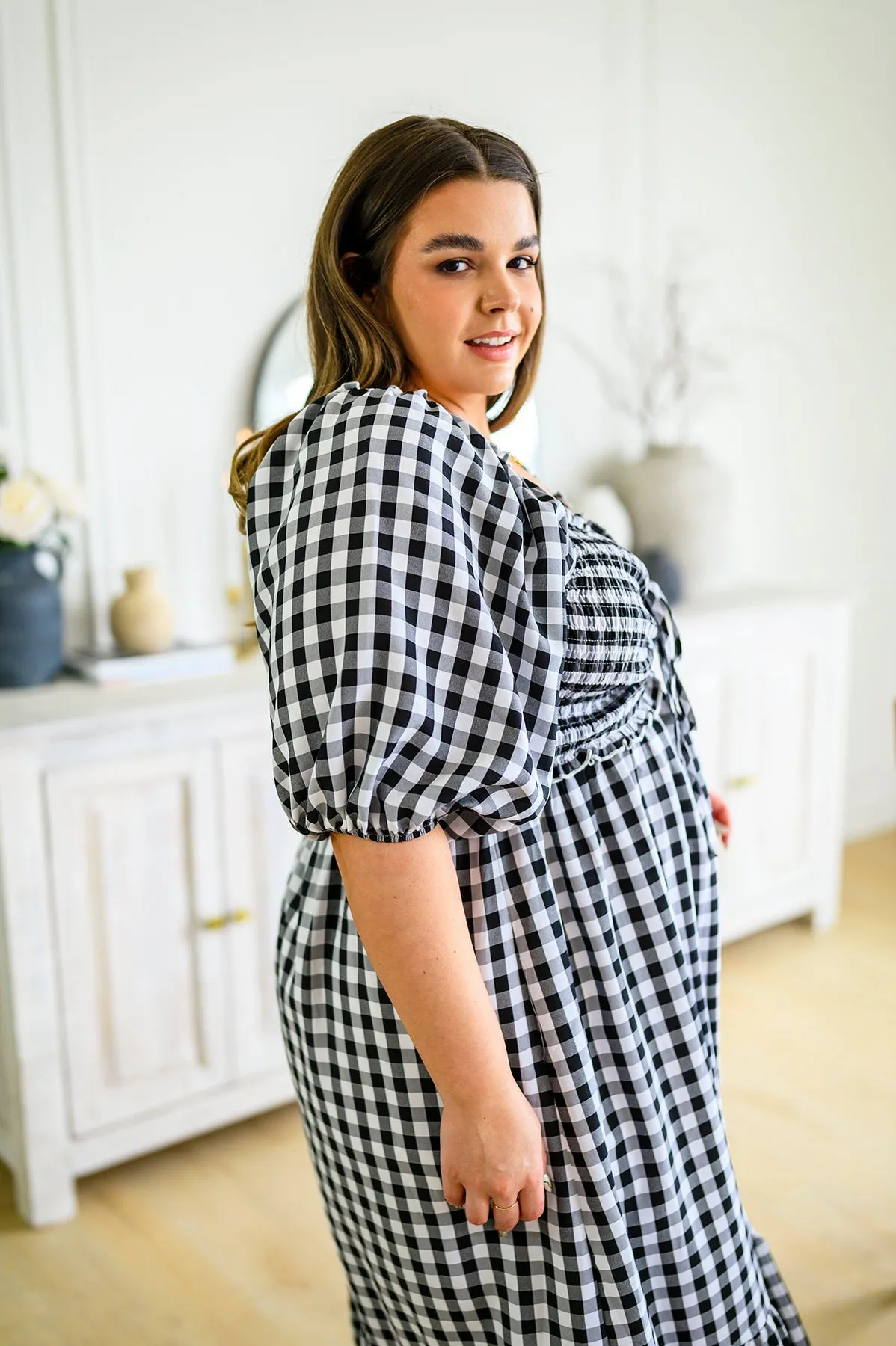 Greenville Gingham Midi Dress - Andree by Unit