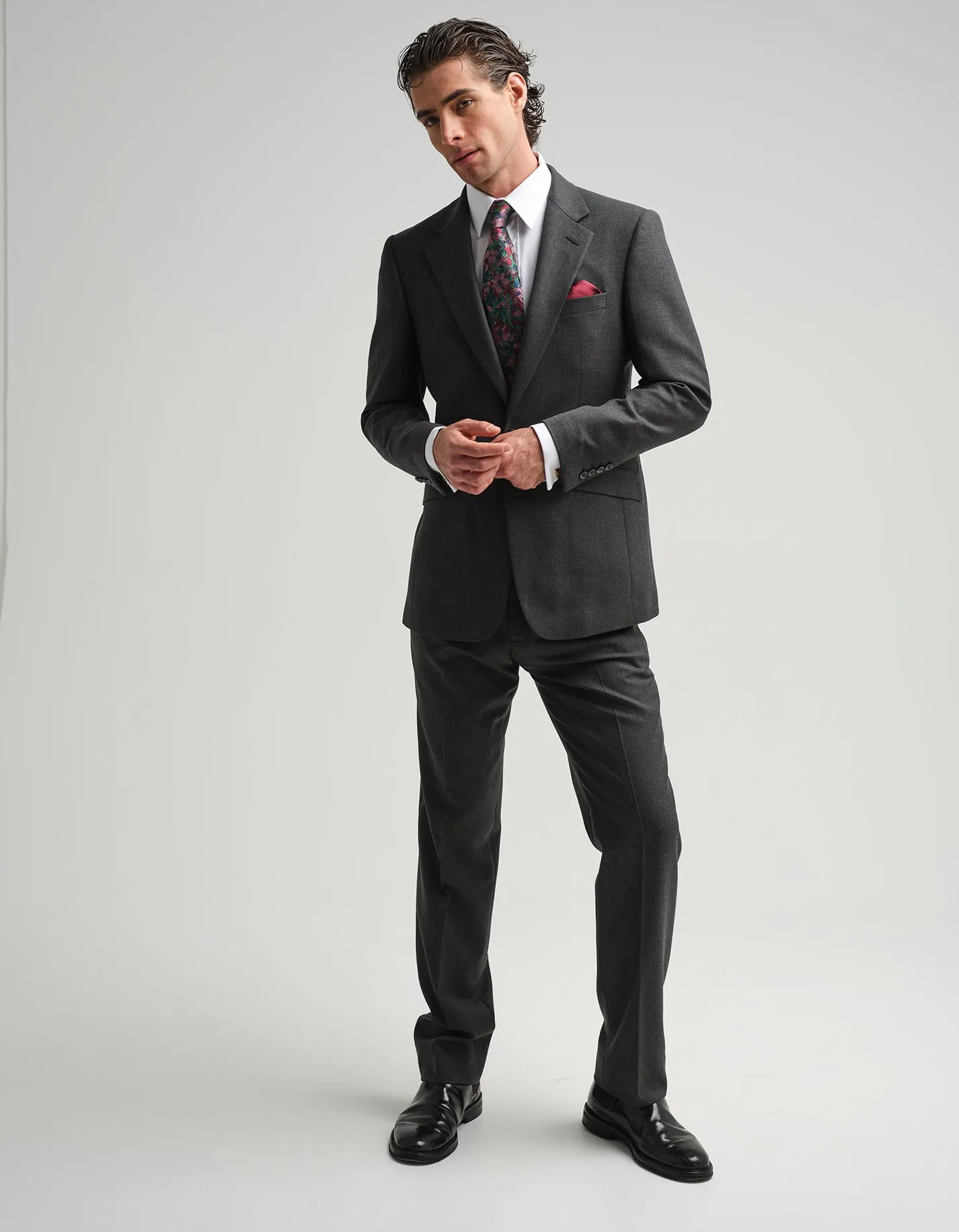 Grey Twill 2 Piece Suit