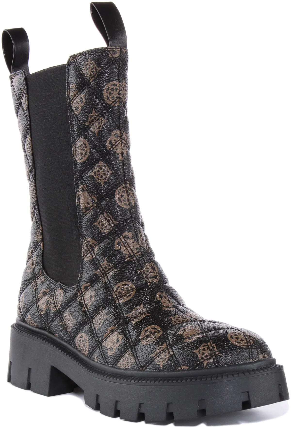 Guess Serlen High Quilted In Black Brown For Women