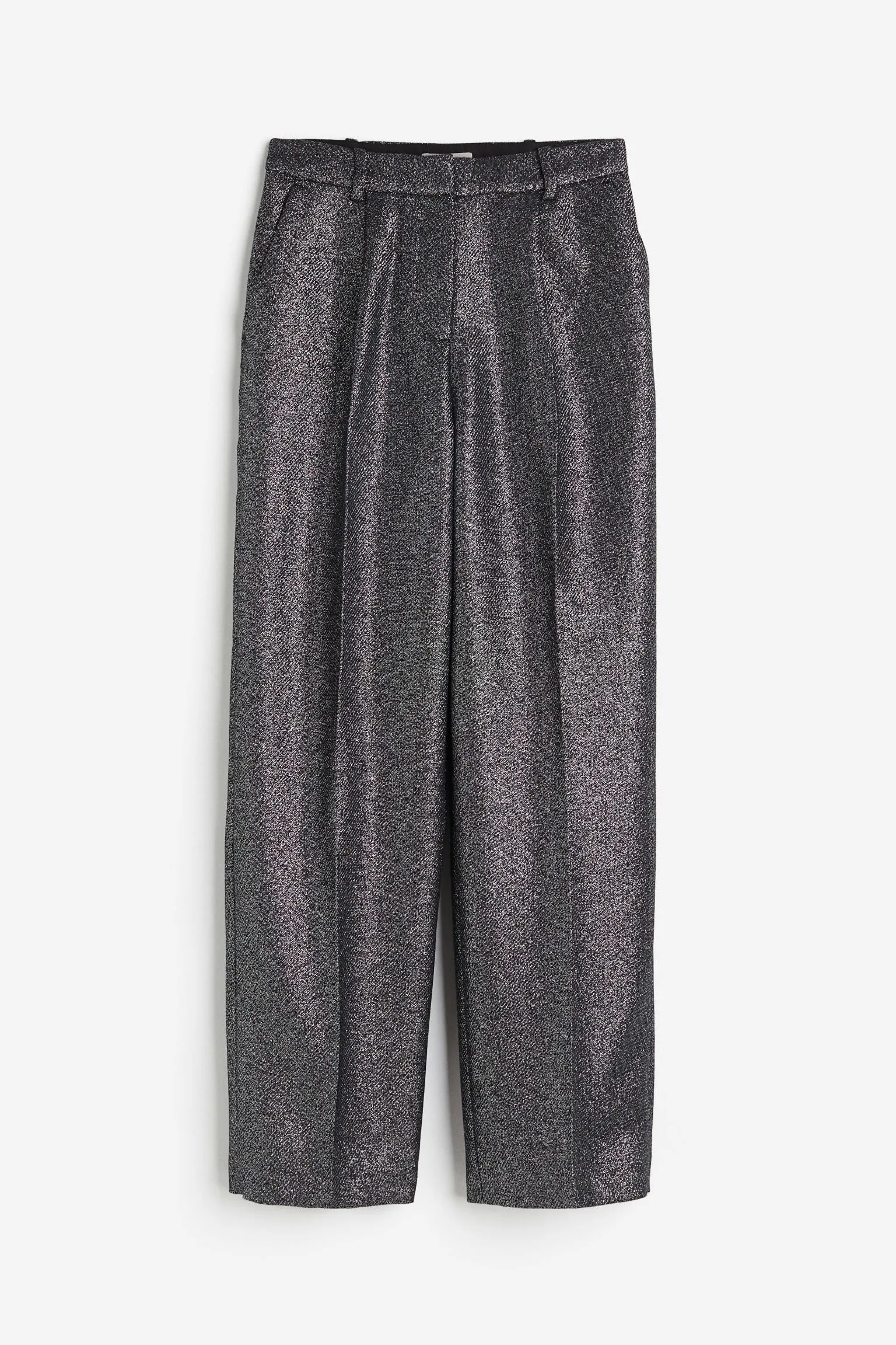 H&M Shimmery trousers, dark grey/silver