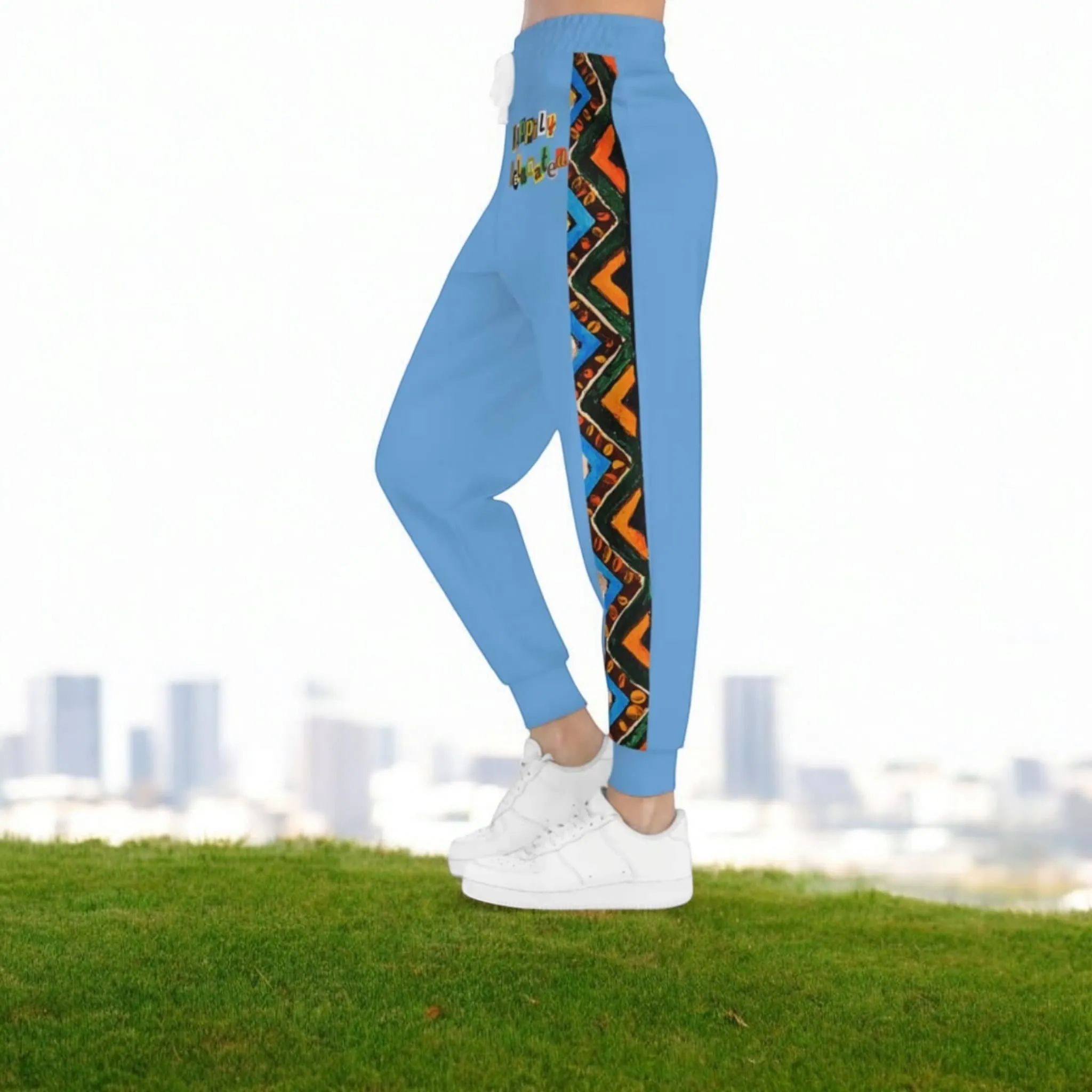 Handcrafted Aztec Pattern Unisex Athletic Joggers, Comfy Aztec Workout Pants, Boho Lounge Joggers