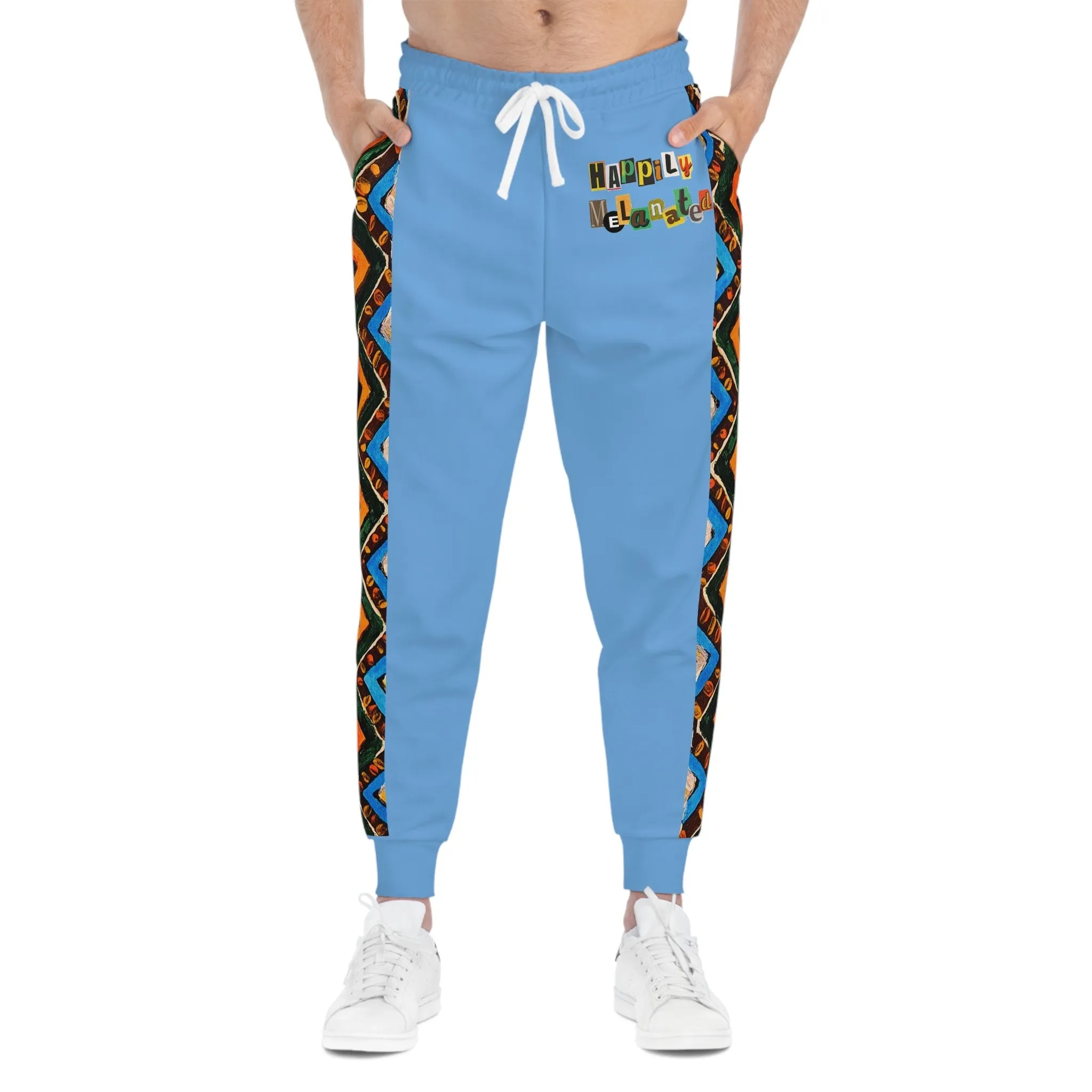 Handcrafted Aztec Pattern Unisex Athletic Joggers, Comfy Aztec Workout Pants, Boho Lounge Joggers