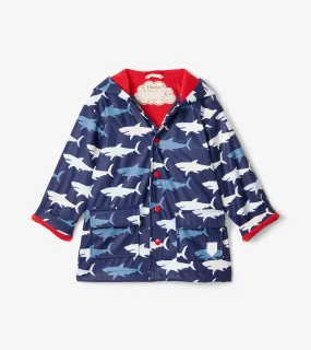 Hatley Colour Changing Raincoat - Hungry Sharks