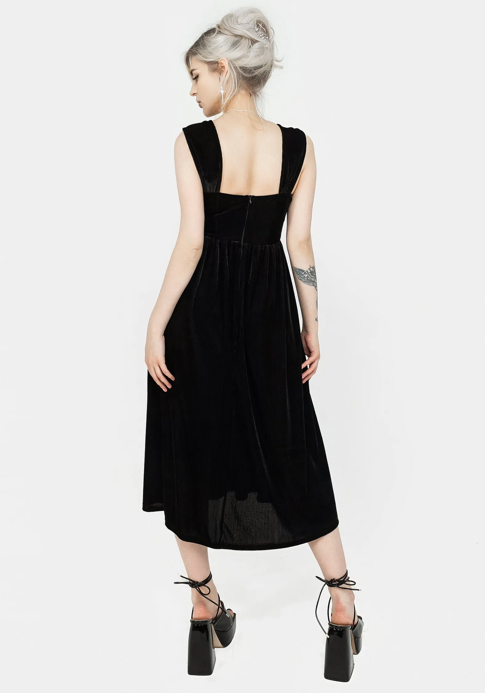 Heartless Zip Front Midi Dress