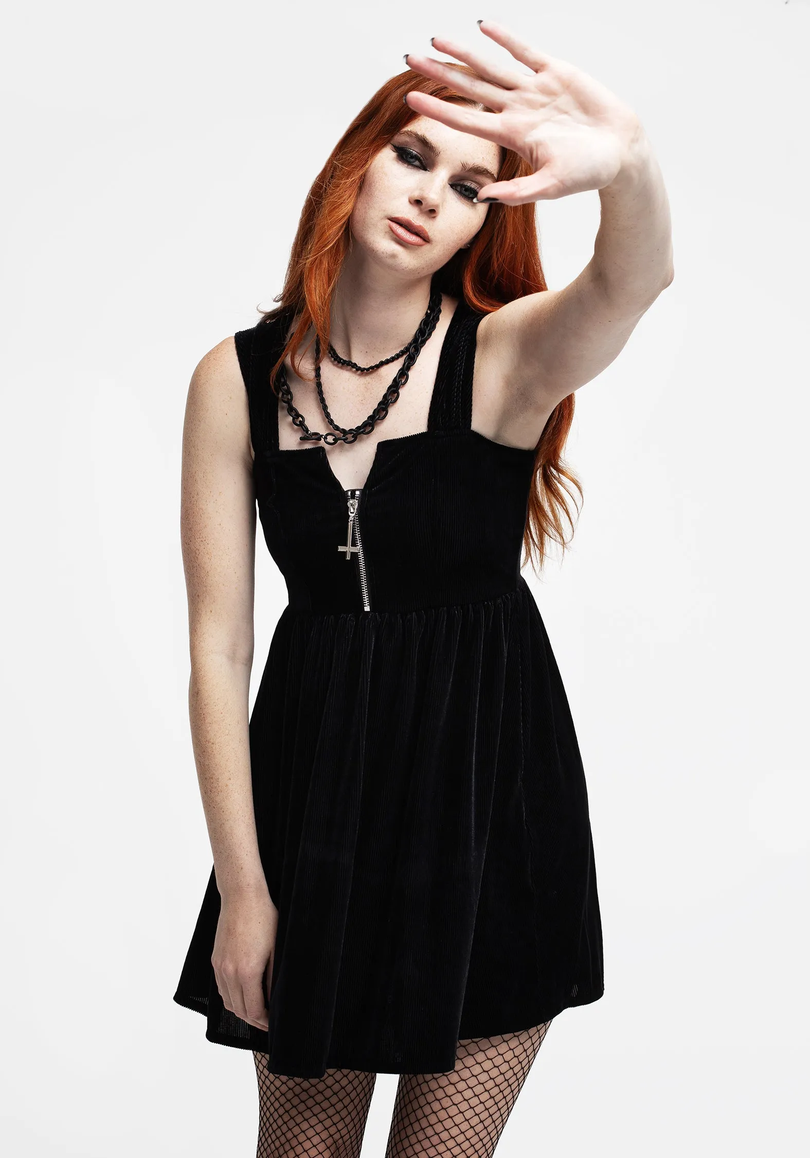 Heartless Zip Front Mini Dress