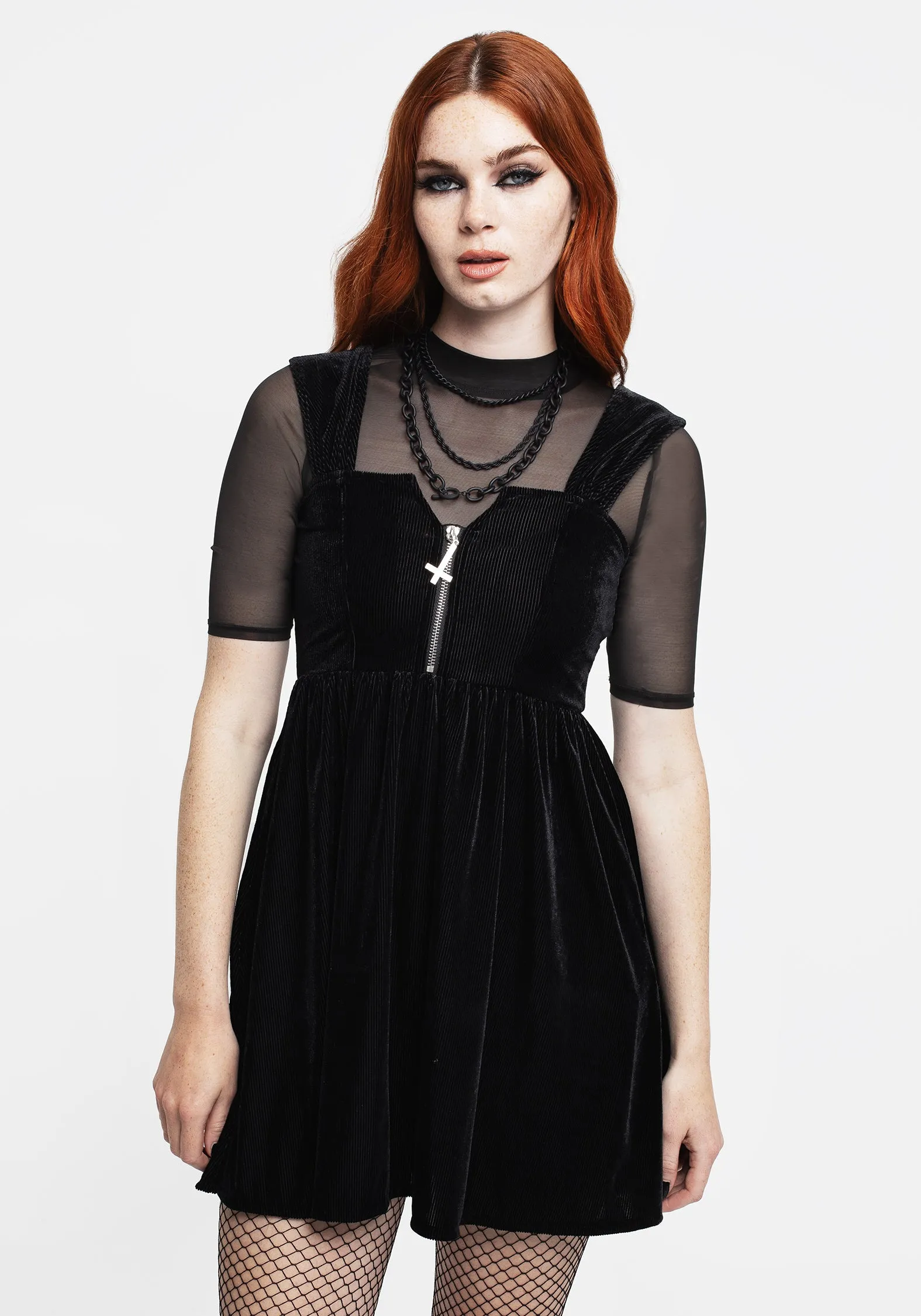 Heartless Zip Front Mini Dress