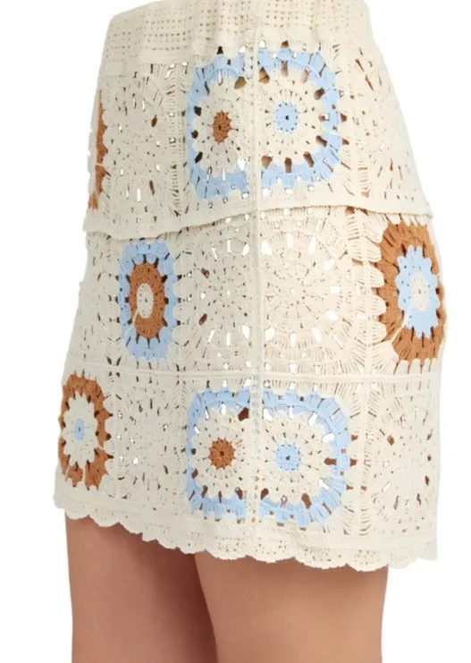 HIGH WAIST CROCHET MINI SKIRT