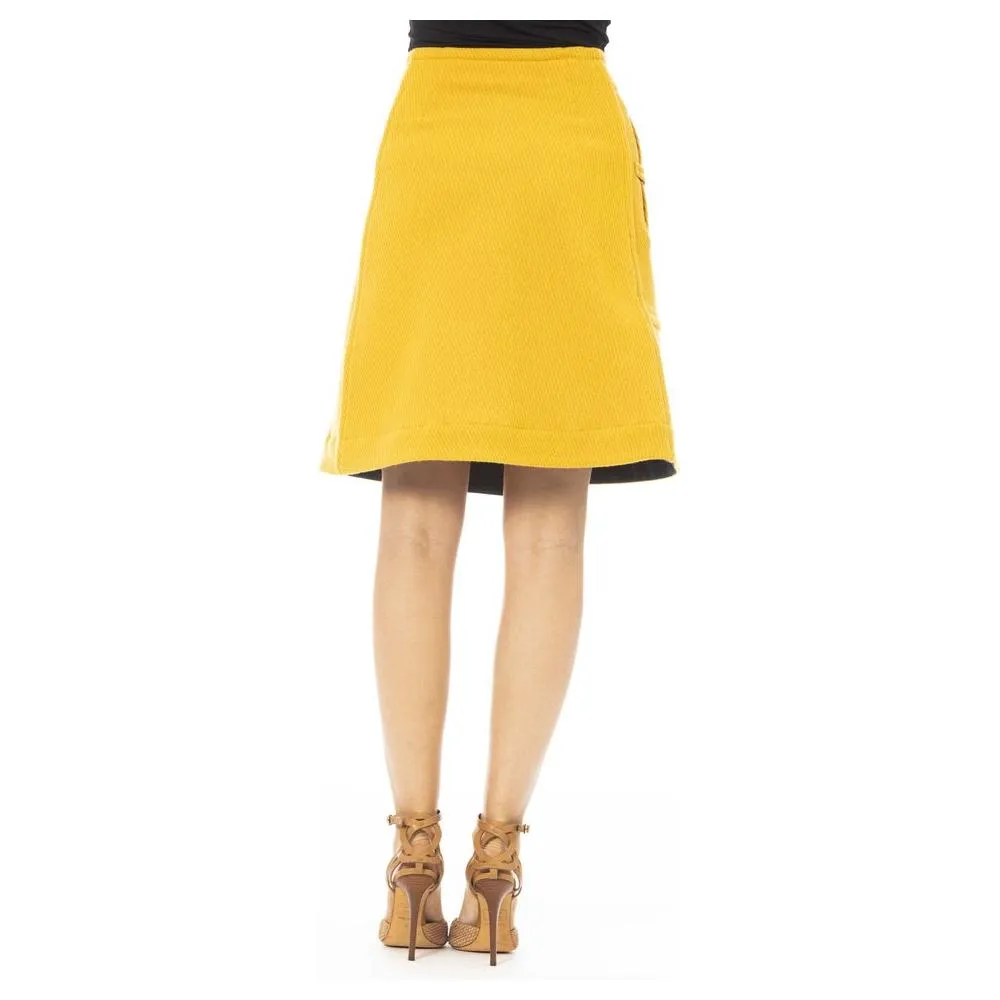 Jacob Cohen Yellow Wool Women Skirt