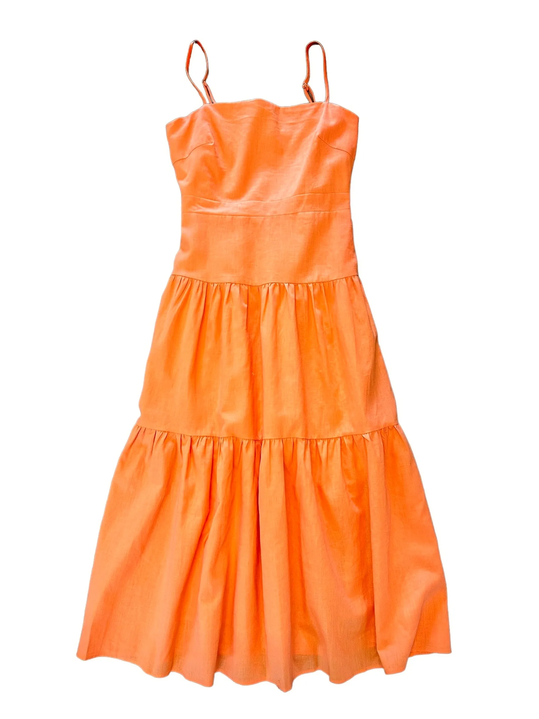 Jill Drop Waist Dress in orange by Lucy Paris