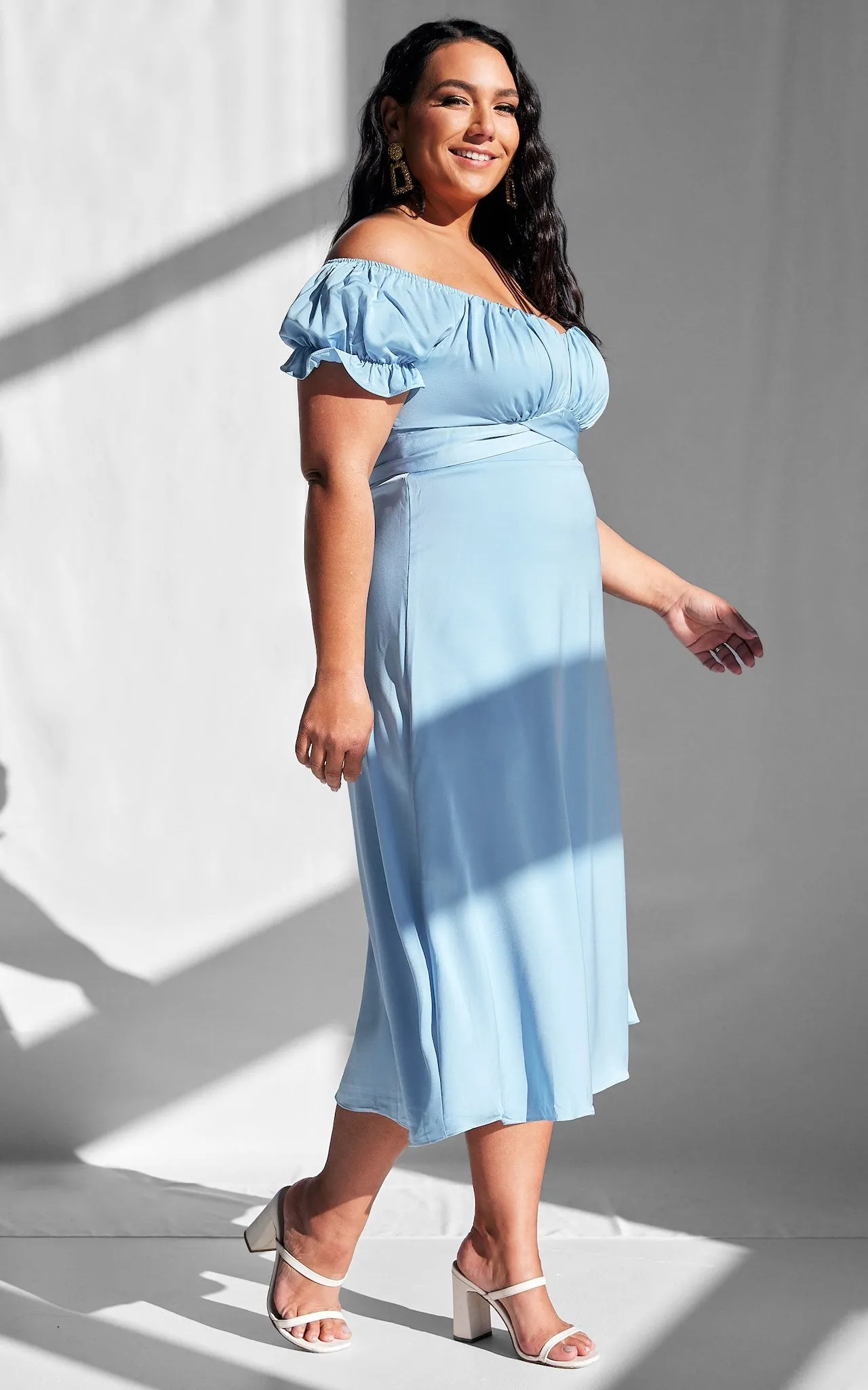 Jolene Midi Dress - Dusty Blue