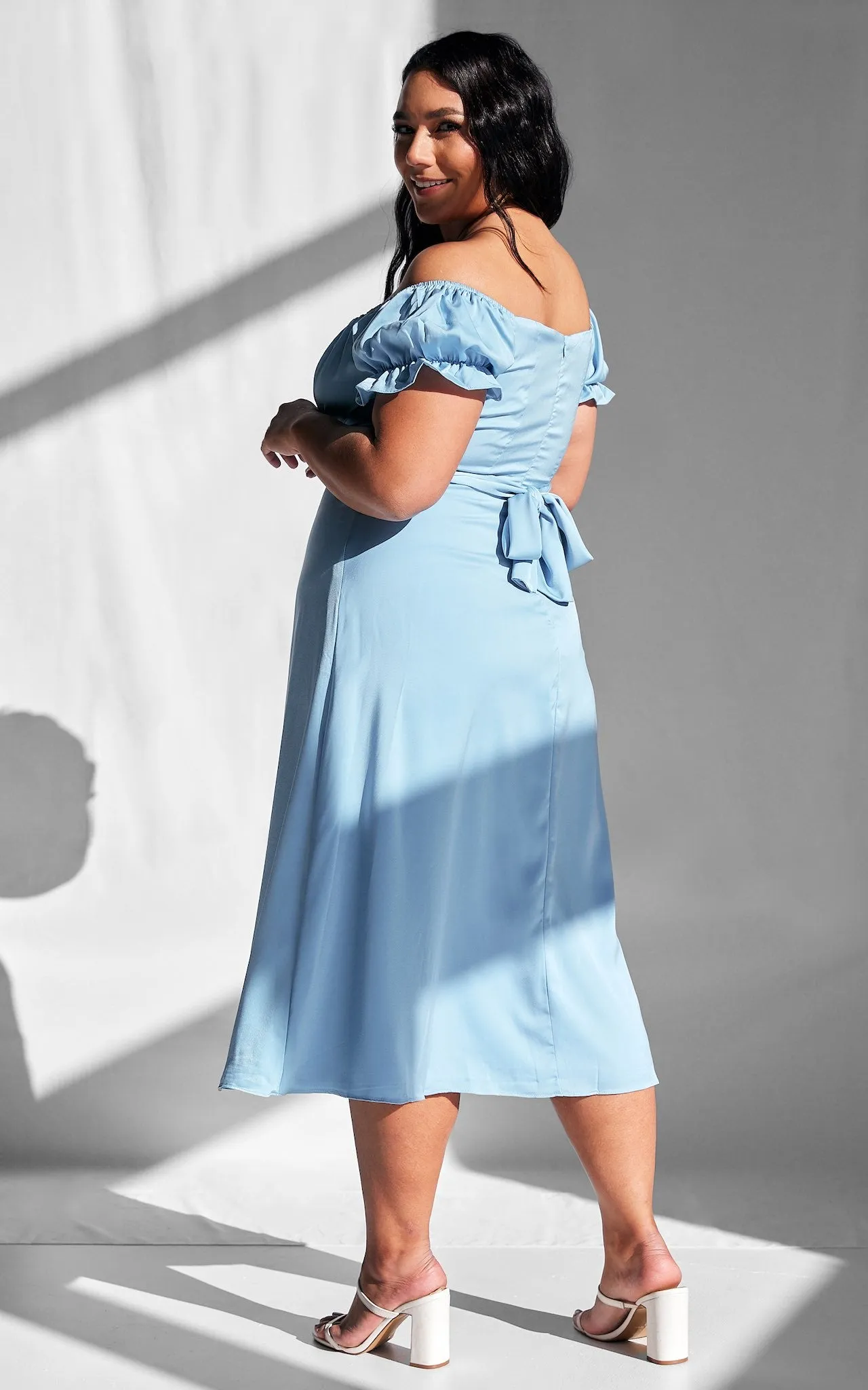 Jolene Midi Dress - Dusty Blue