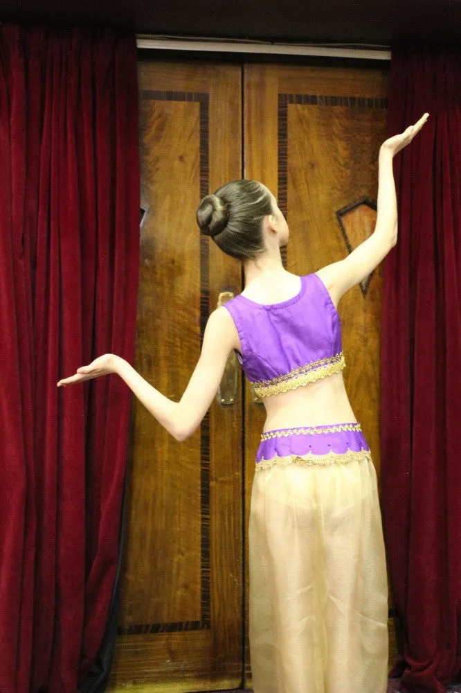 Just Ballet Arabian silk dupion two piece 12-14yr Hire only