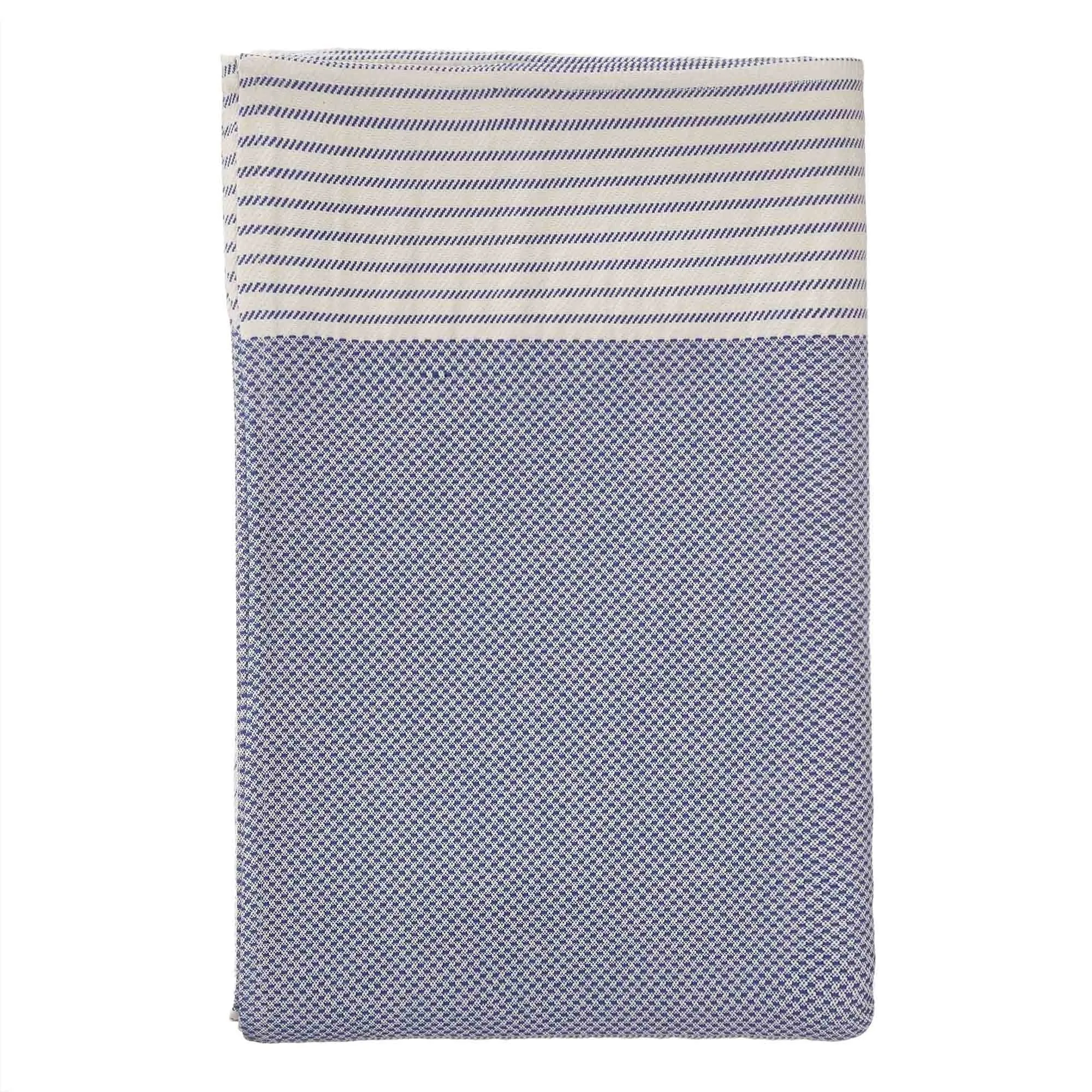 Kadan european linen Quilt [Ultramarine/White]