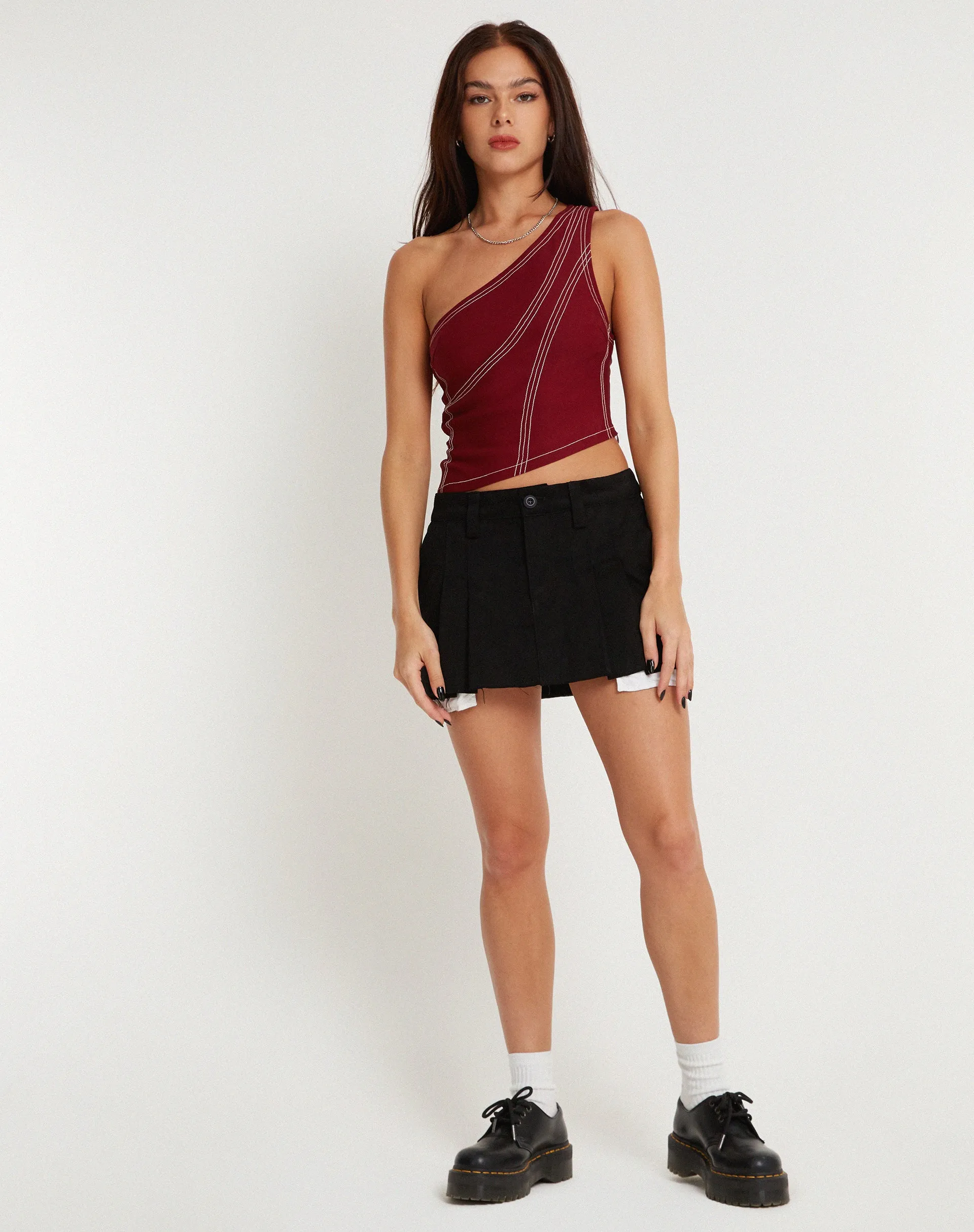 Kamaida Crop Top in Tailoring Redwood