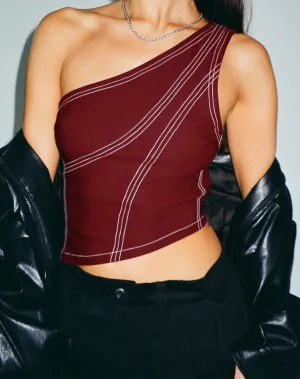 Kamaida Crop Top in Tailoring Redwood