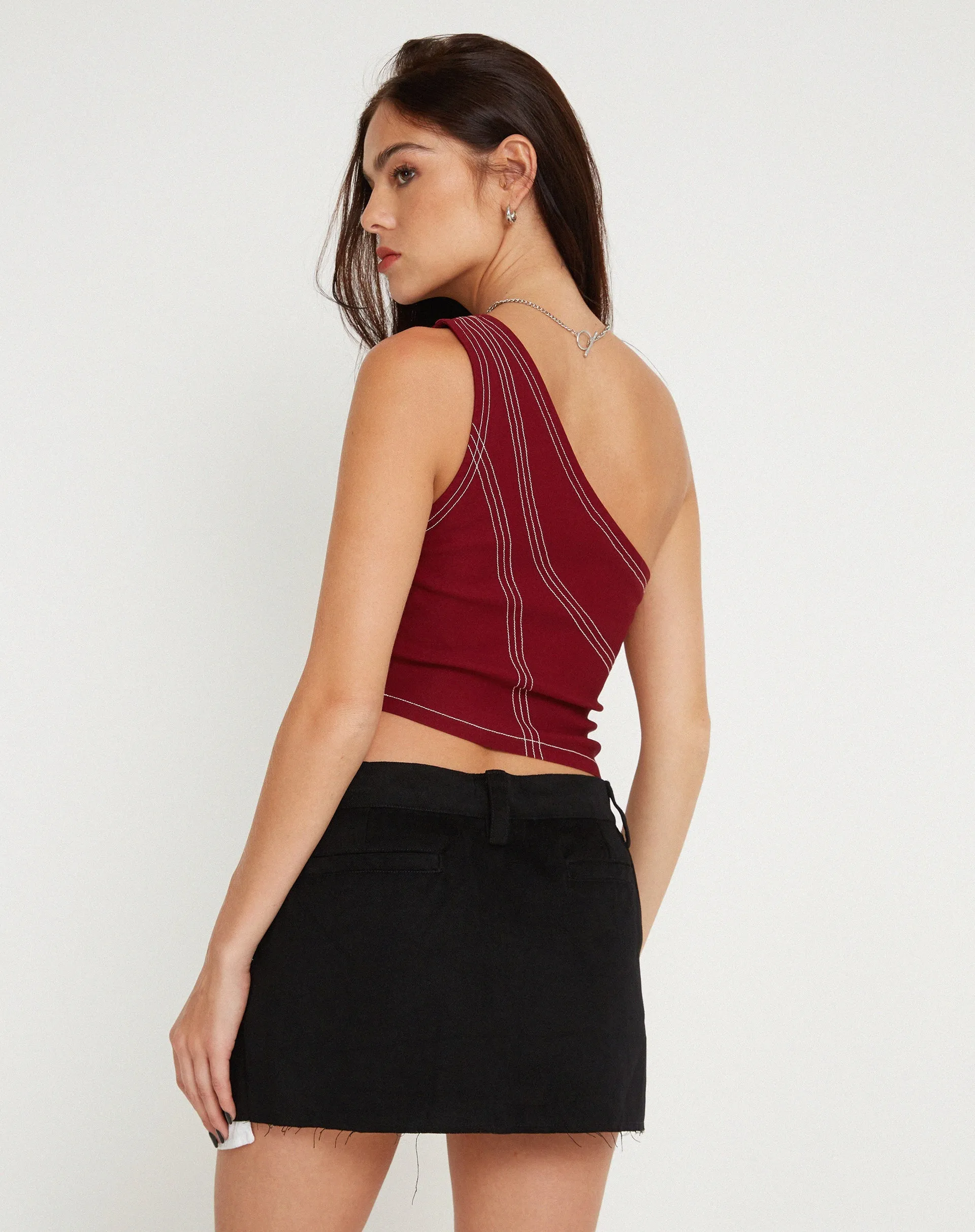 Kamaida Crop Top in Tailoring Redwood