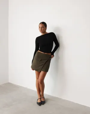 Kamala Mini Skirt (Moss)