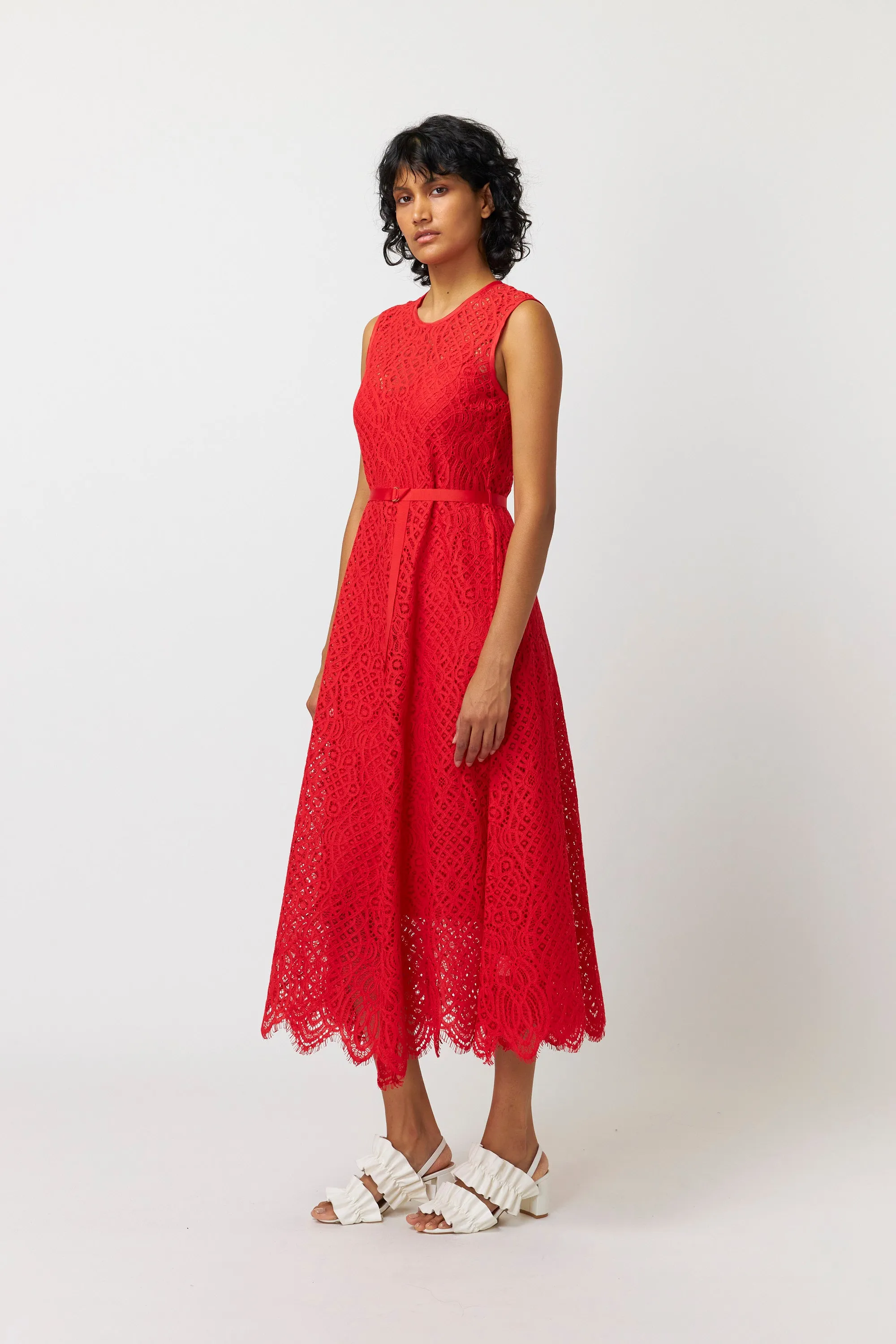 Kate Sylvester Pola Dress - Lace - Tangerine