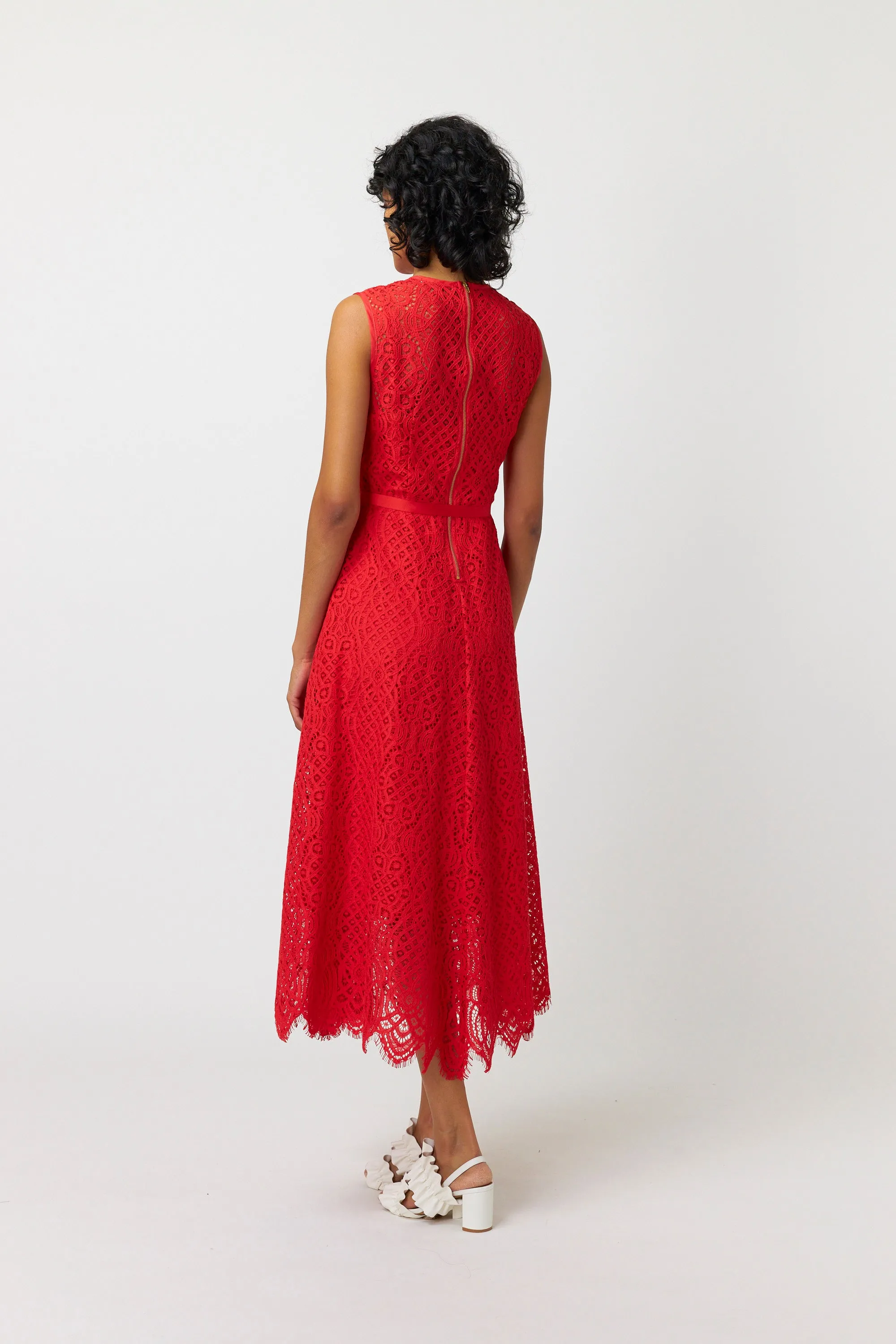 Kate Sylvester Pola Dress - Lace - Tangerine