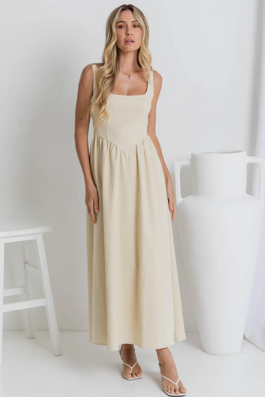 Kiara Midi Dress - Sand