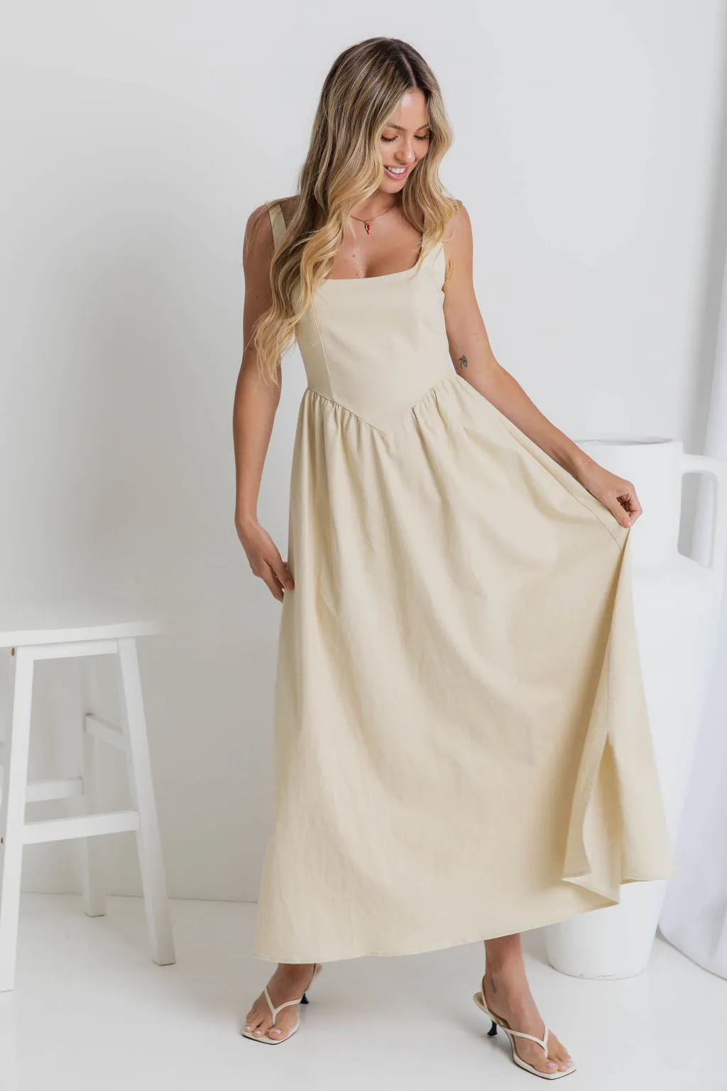 Kiara Midi Dress - Sand