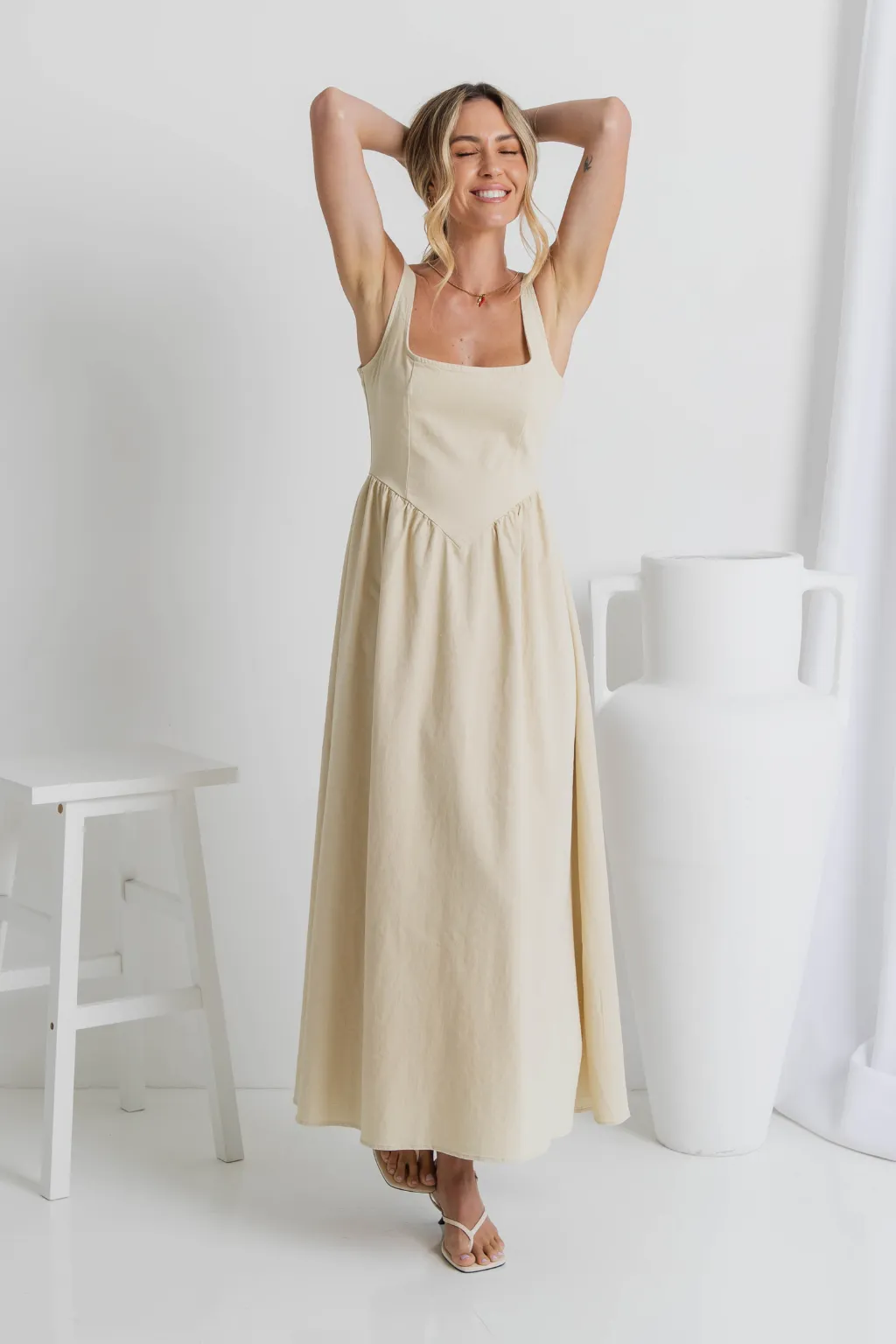 Kiara Midi Dress - Sand