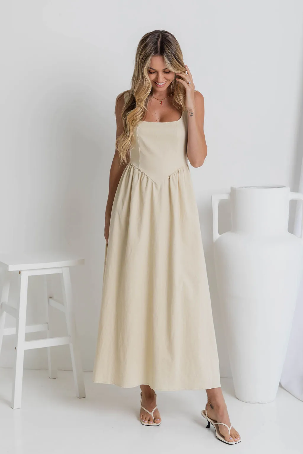 Kiara Midi Dress - Sand