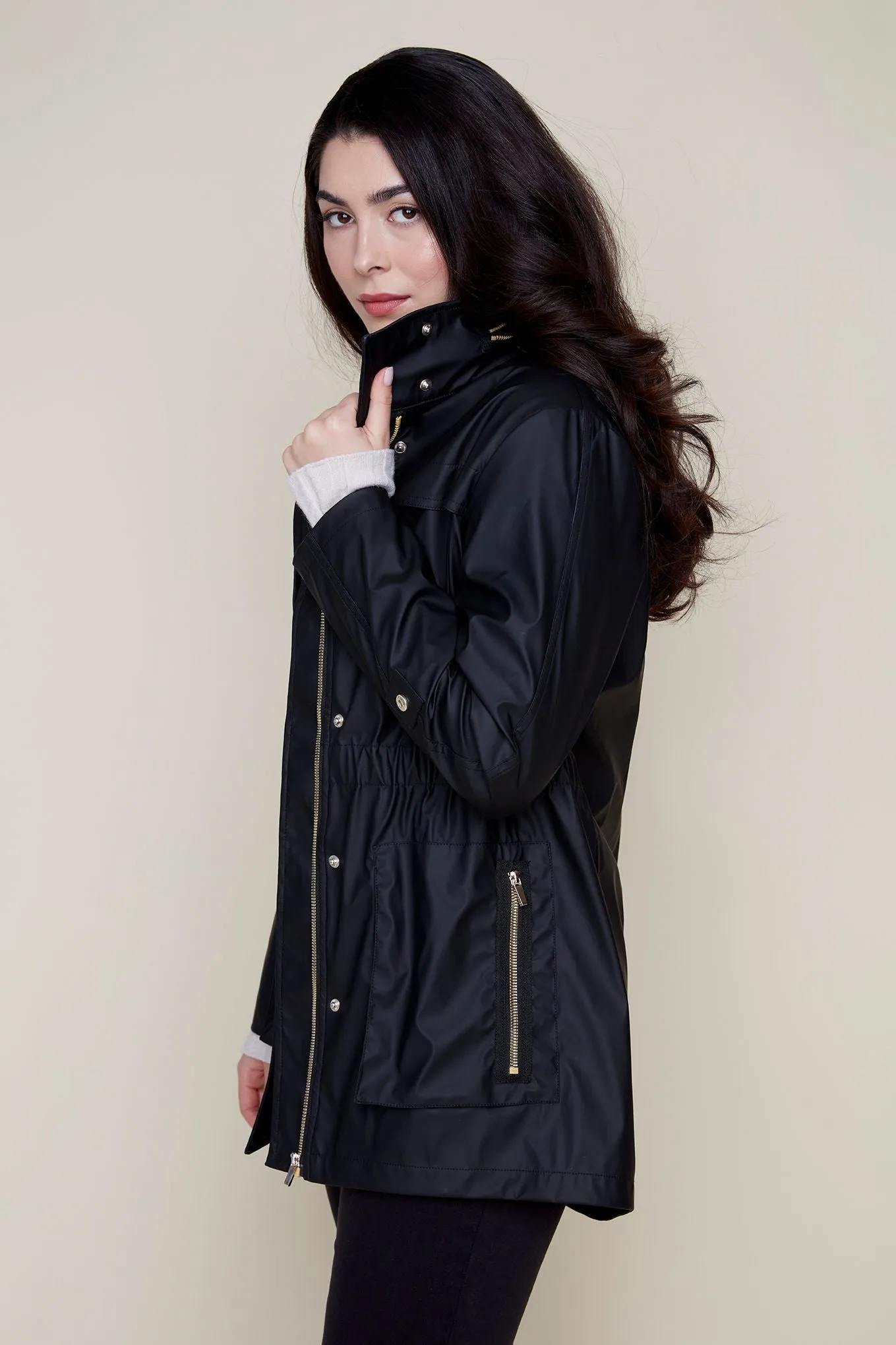 Knit Rain Jacket- Black