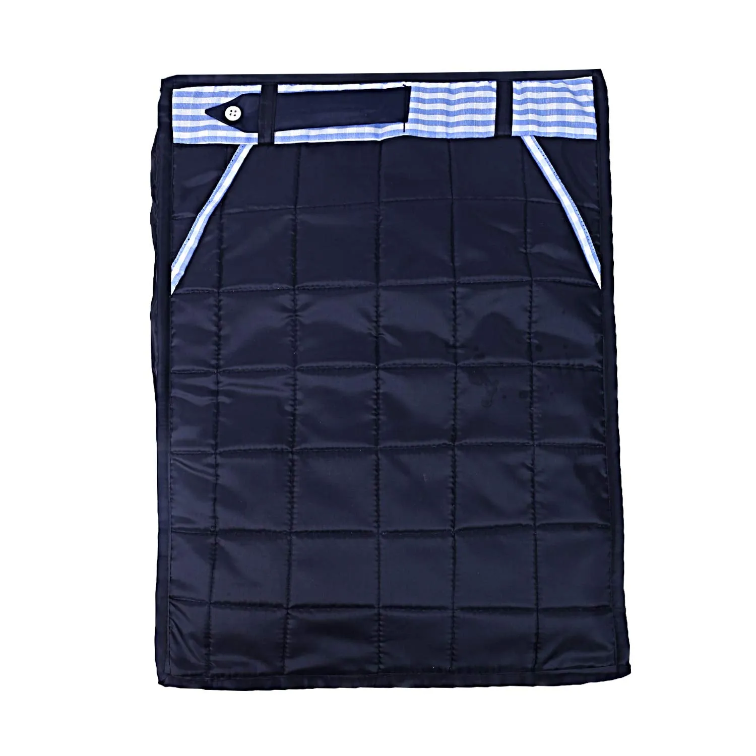 Kuber Industries Parachute Waterproof 2 Pieces Trouser Cover Quilted/Wardrobe Organizer (Blue) - CTKTC023214