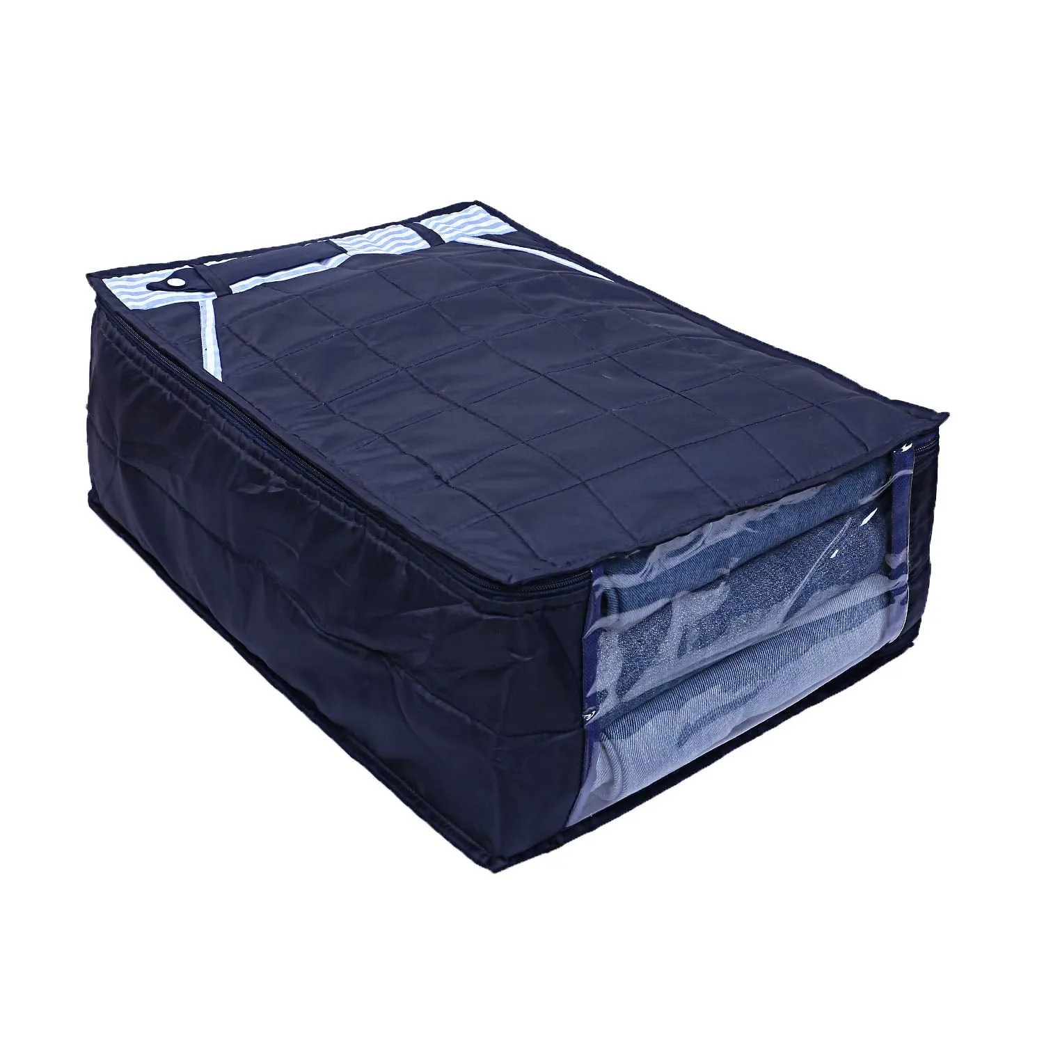 Kuber Industries Parachute Waterproof 2 Pieces Trouser Cover Quilted/Wardrobe Organizer (Blue) - CTKTC023214