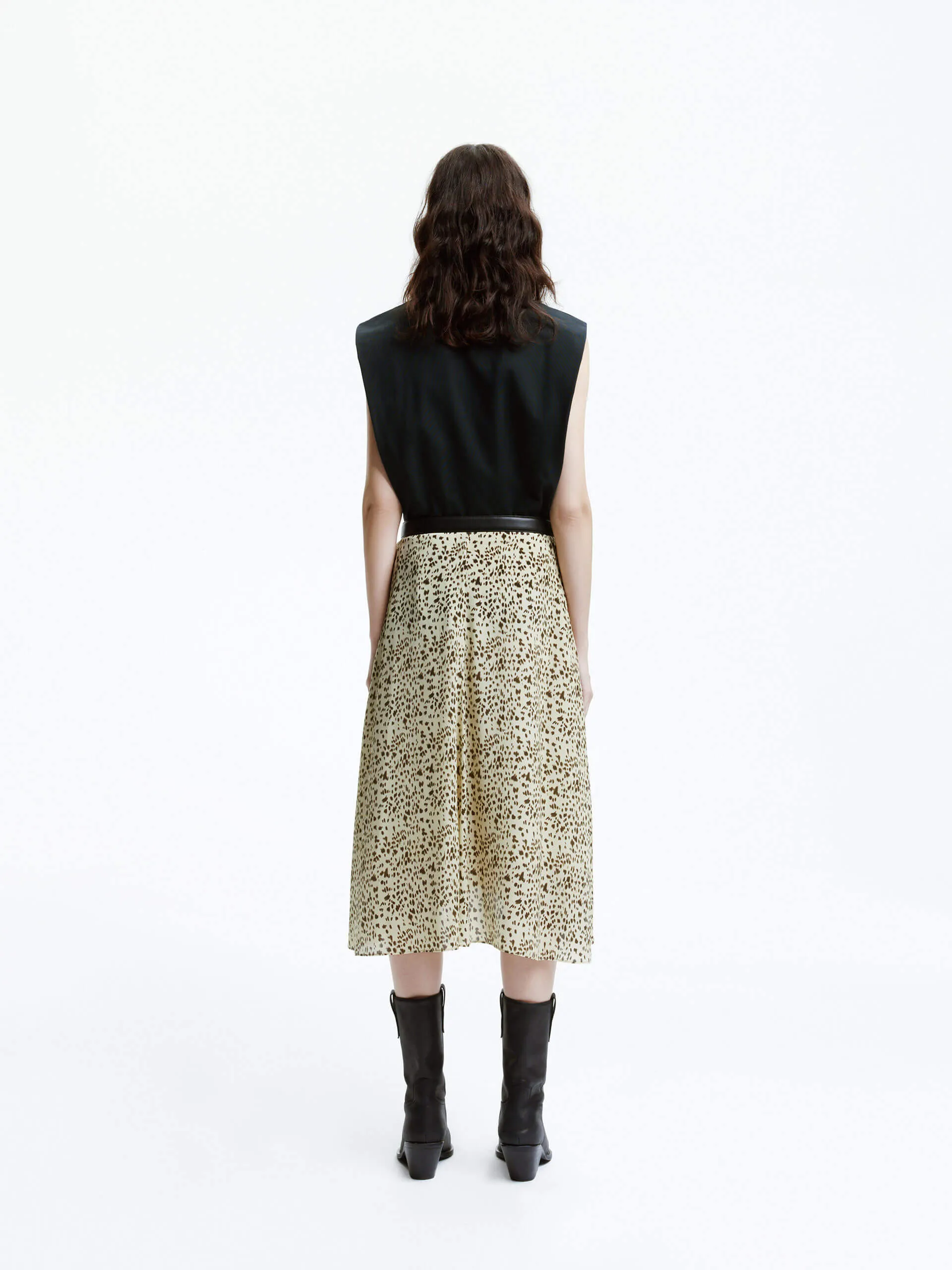 Leopard Print Silk Skirt