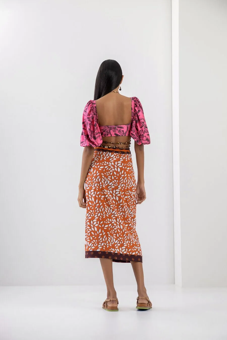 LEZ A LEZ - Midi Skirt In Printed Viscose - 7380L - FINAL SALE