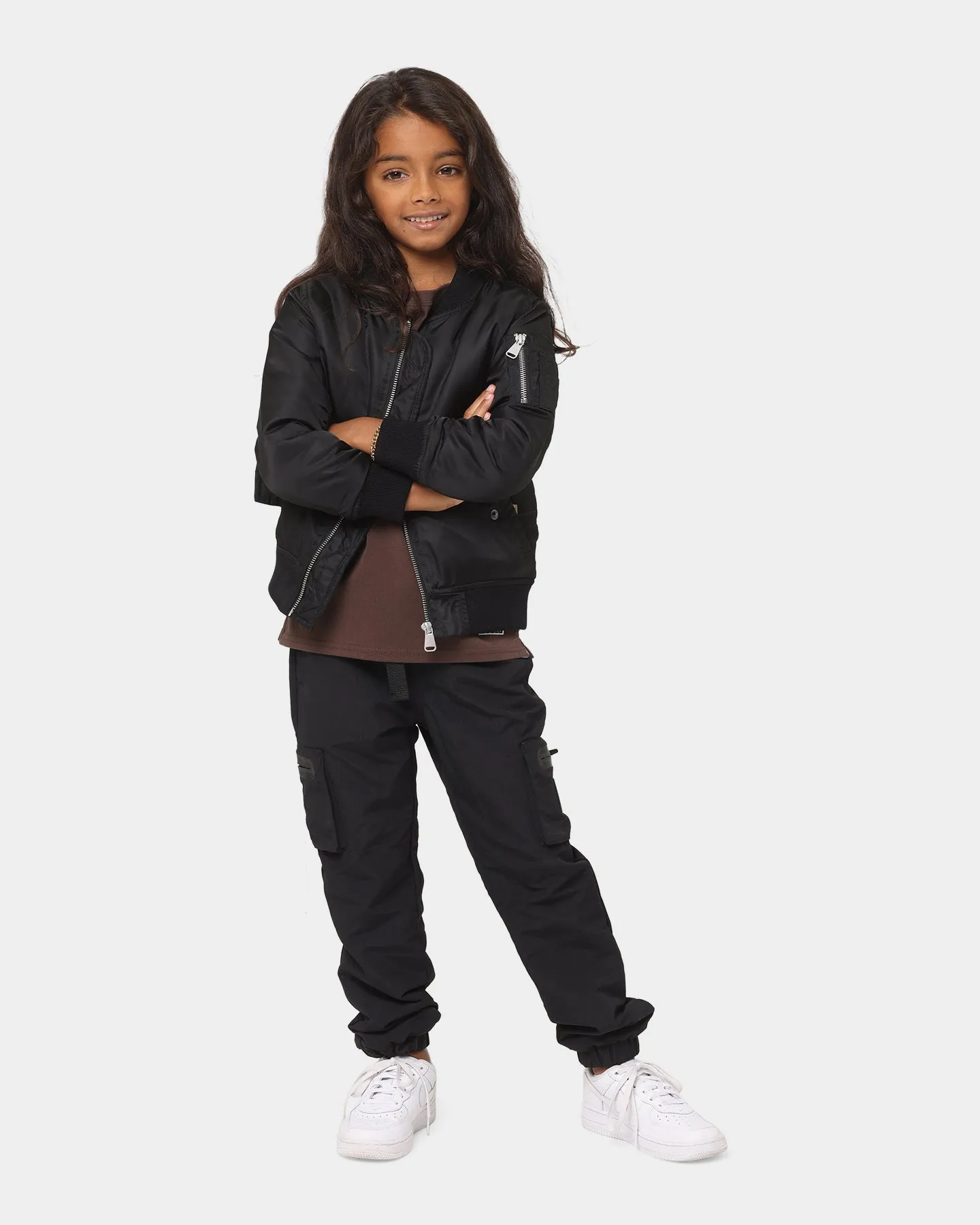 Lil Homme Kid's C-47 Bomber Jacket Black