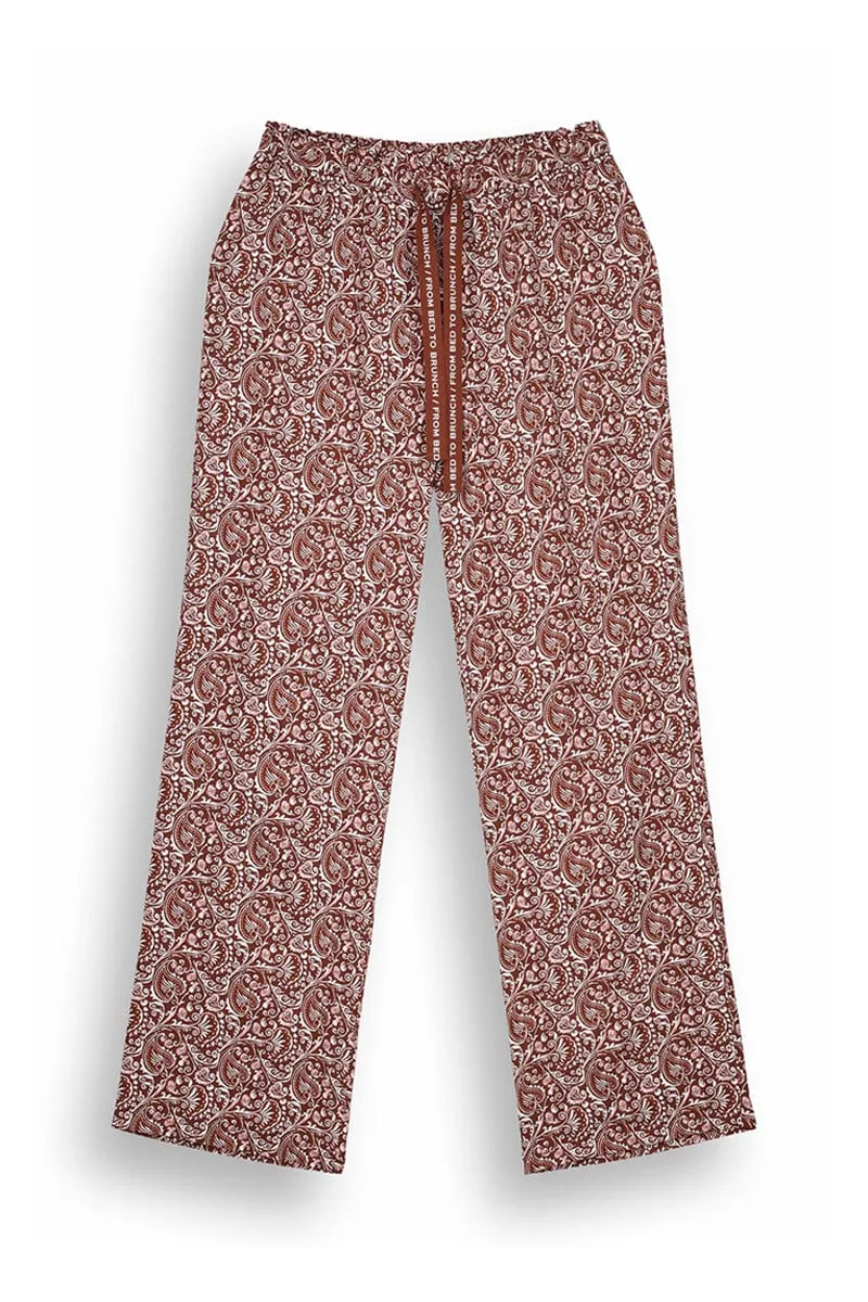 Long lounge trousers in paisley viscose