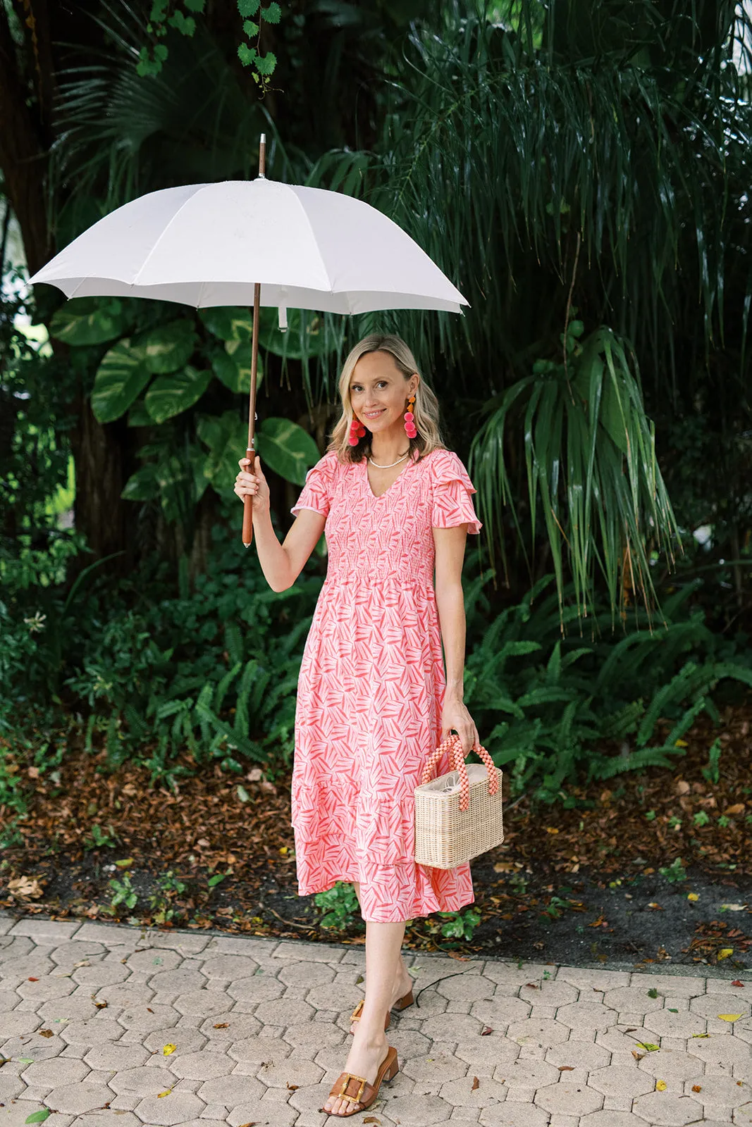 Mattie Dress in Coral Kaleidoscope