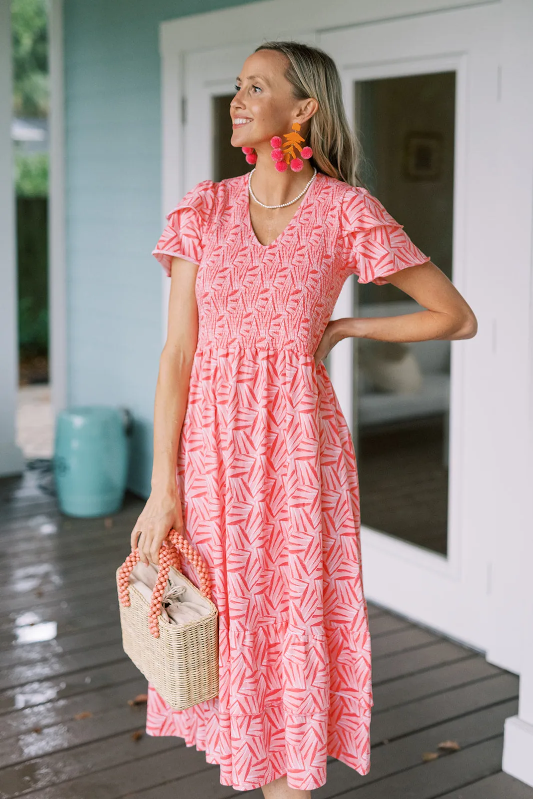 Mattie Dress in Coral Kaleidoscope