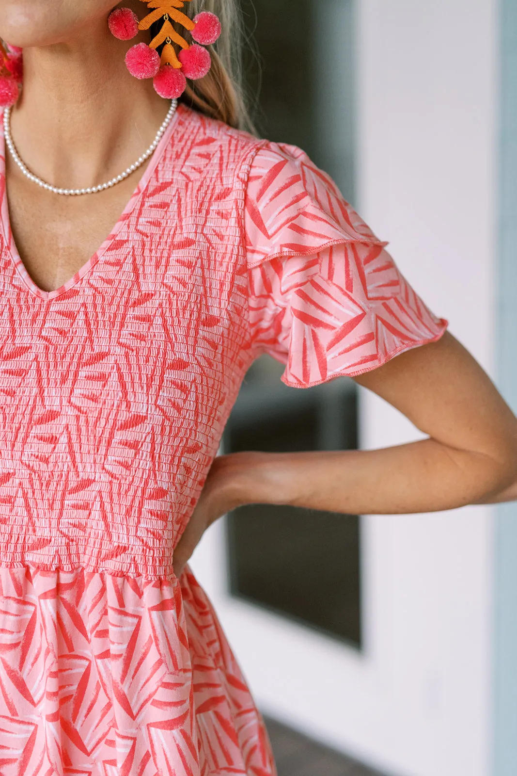 Mattie Dress in Coral Kaleidoscope