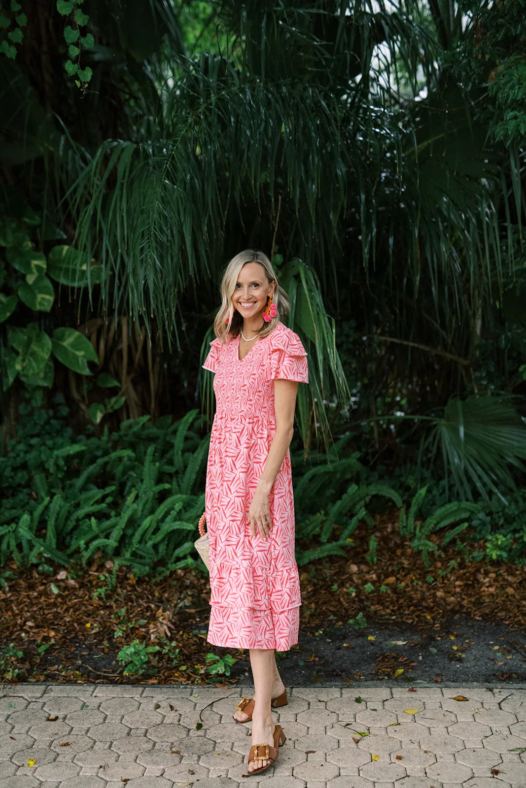 Mattie Dress in Coral Kaleidoscope