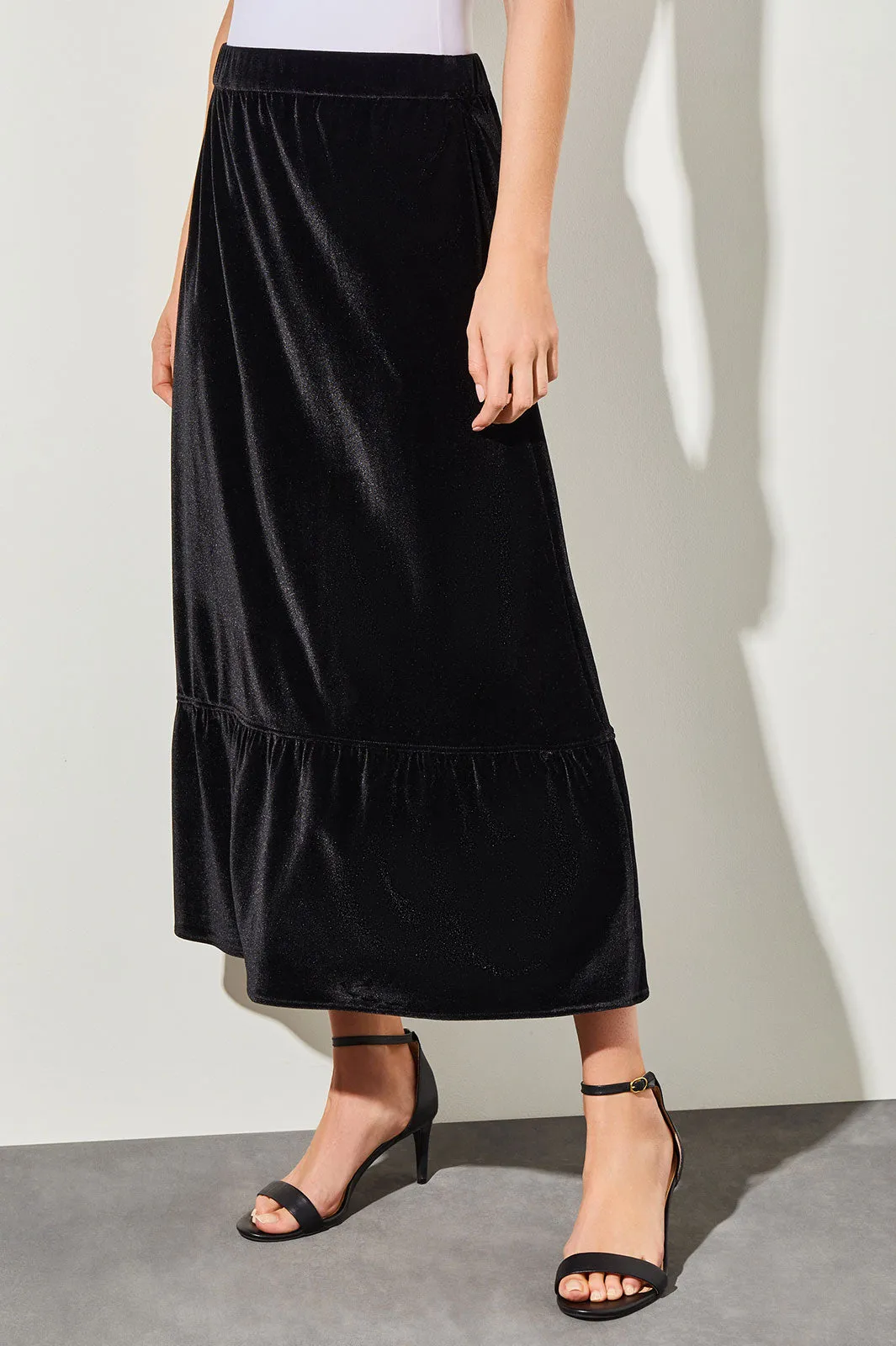 Maxi A-Line Skirt - Flounce Velvet